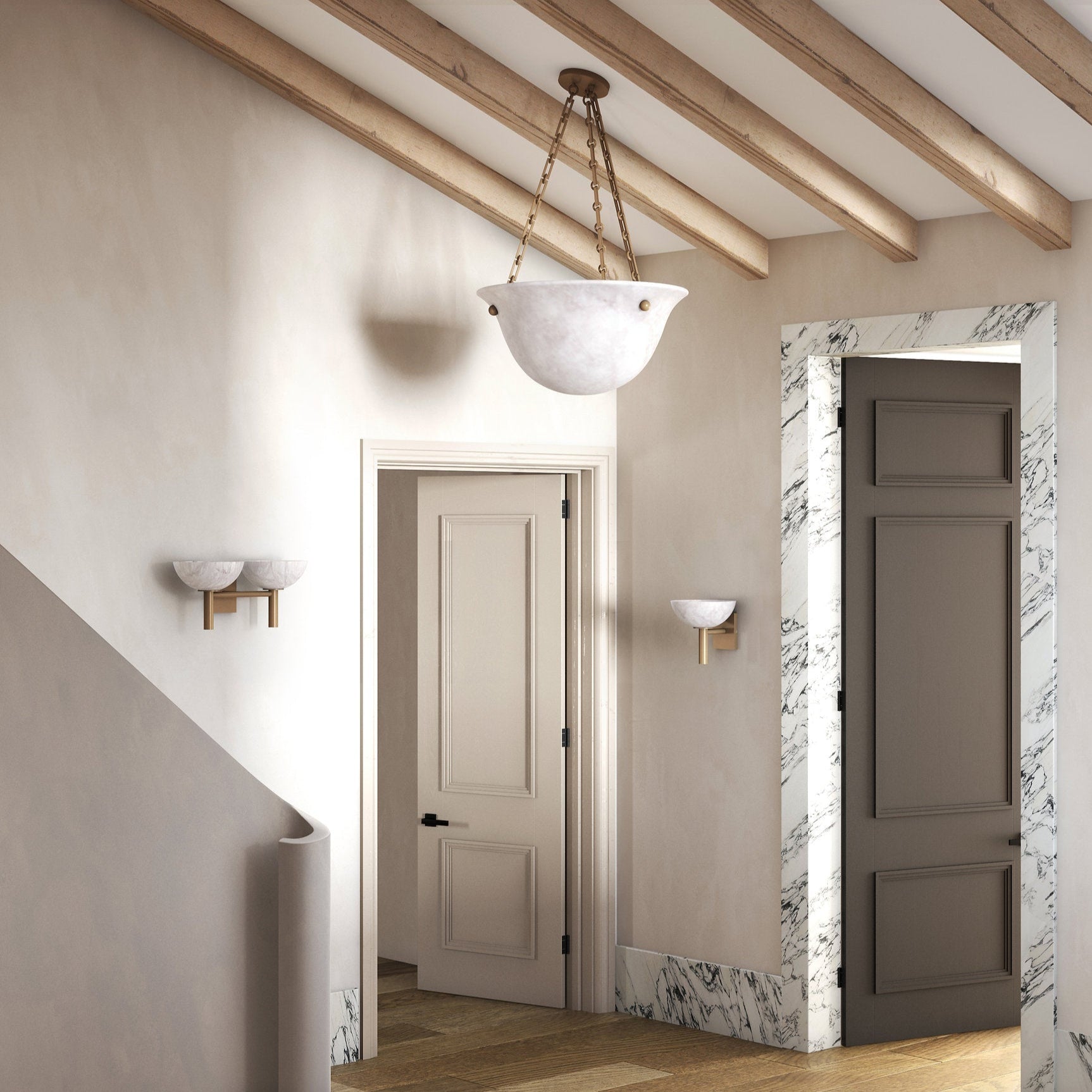 Weft Modern Minimalist Alabaster Wall Lamp - Letslighting