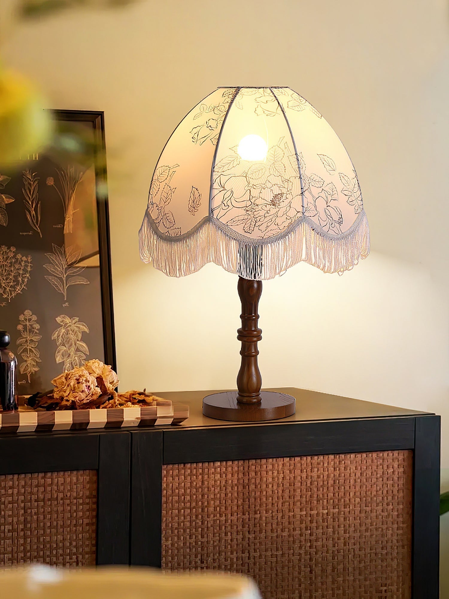 Orlyn Wood Fabric Elegant Table Lamp - Letslighting