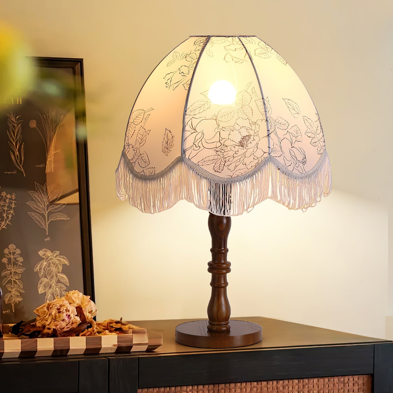 Orlyn Wood Fabric Elegant Table Lamp - Letslighting