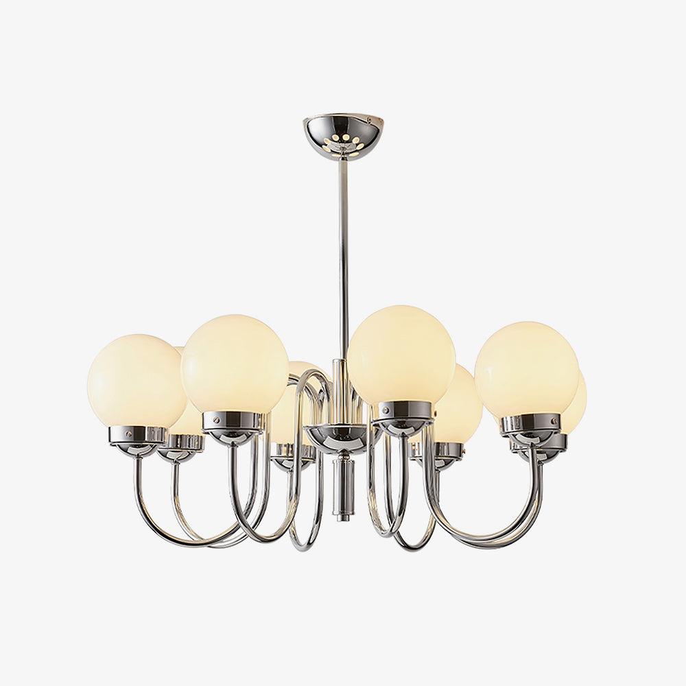 Lustra Chandelier Globe Chrome Curved Arm - Letslighting