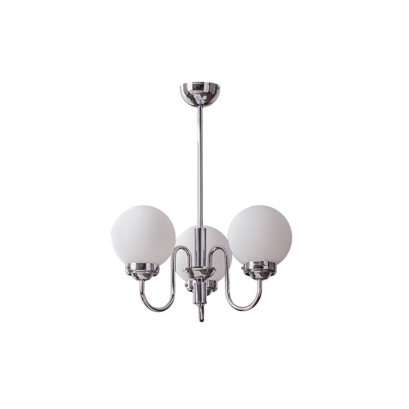 Lustra Chandelier Globe Chrome Curved Arm - Letslighting