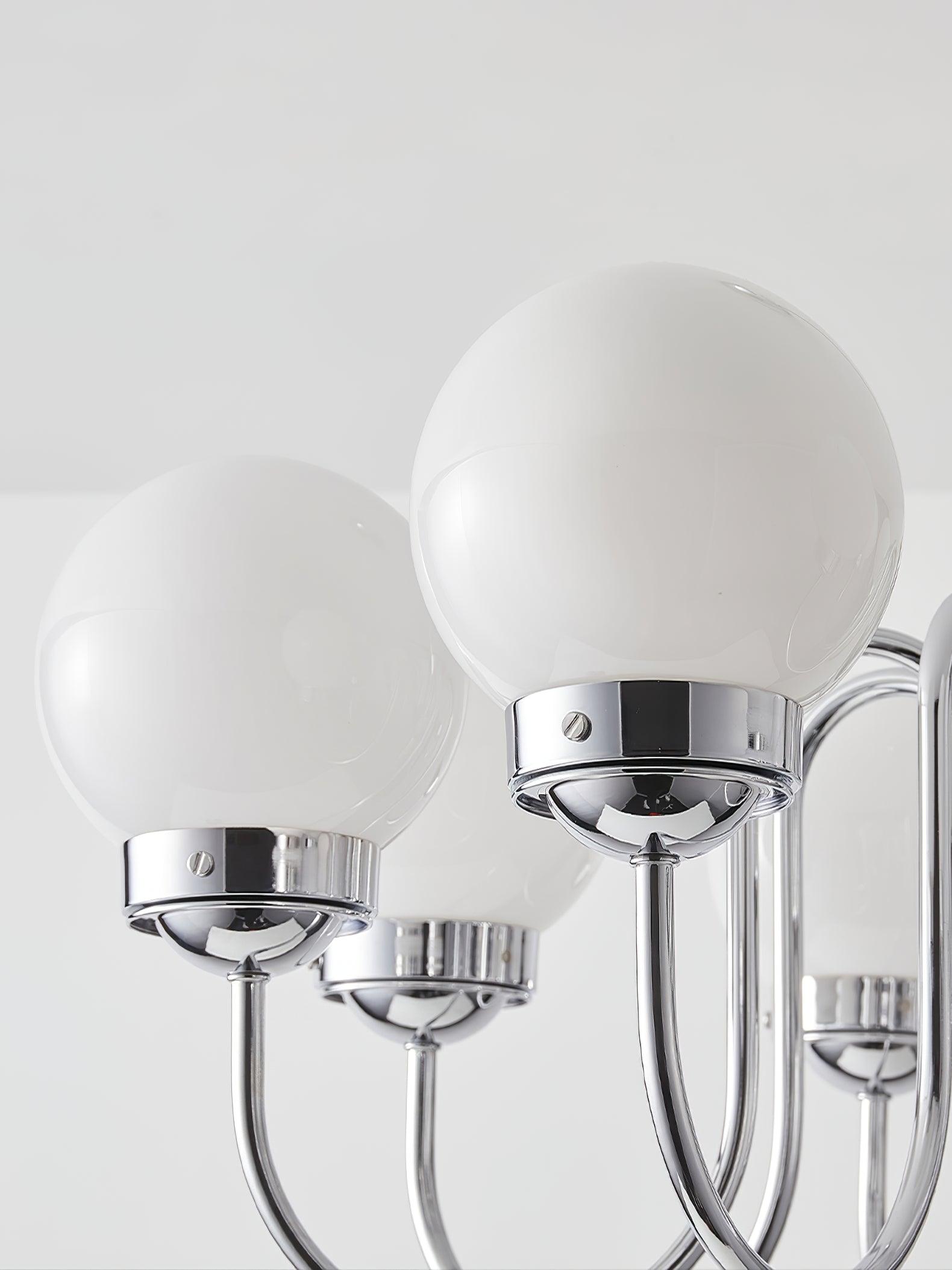 Lustra Chandelier Globe Chrome Curved Arm - Letslighting