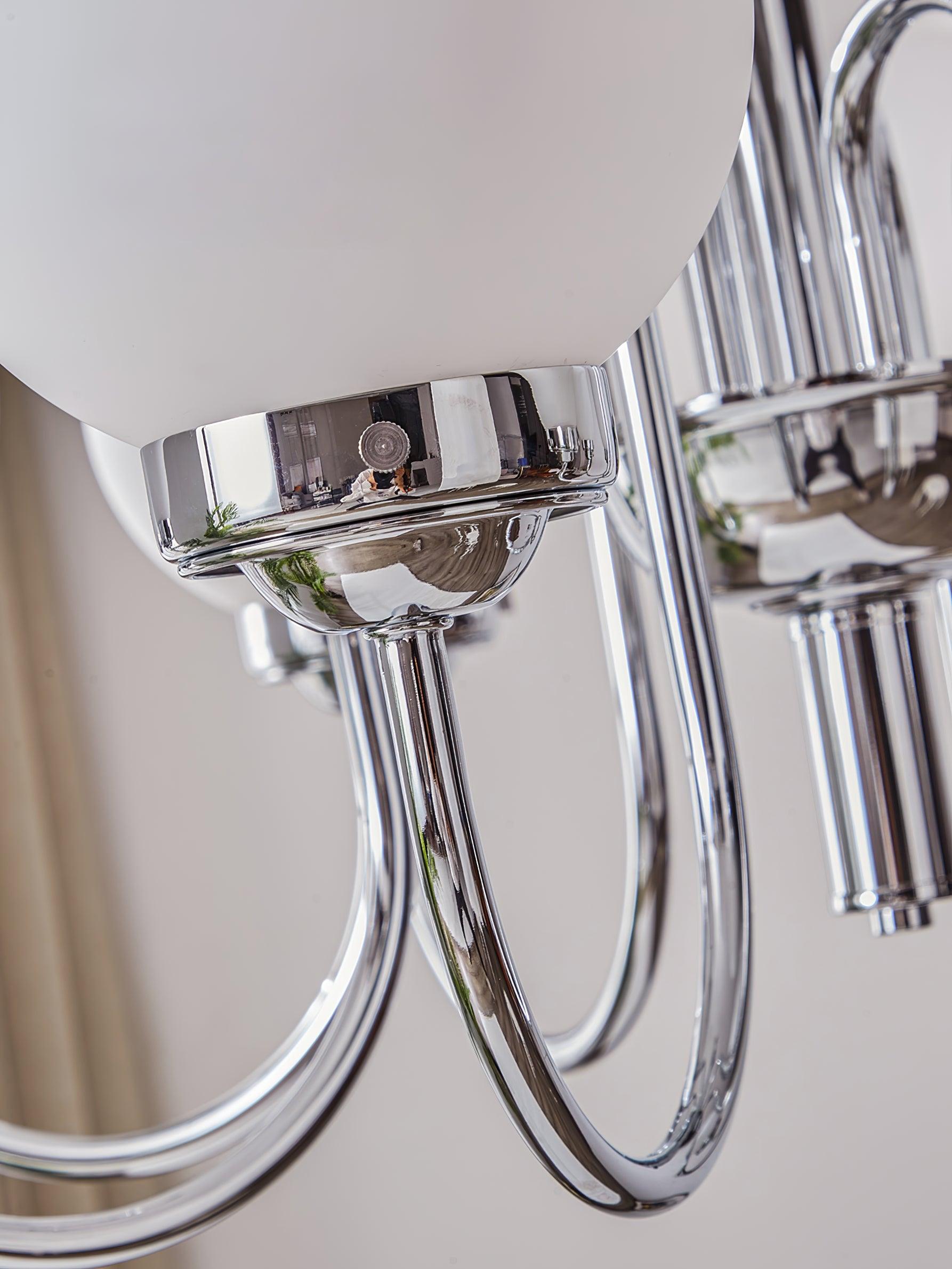 Lustra Chandelier Globe Chrome Curved Arm - Letslighting