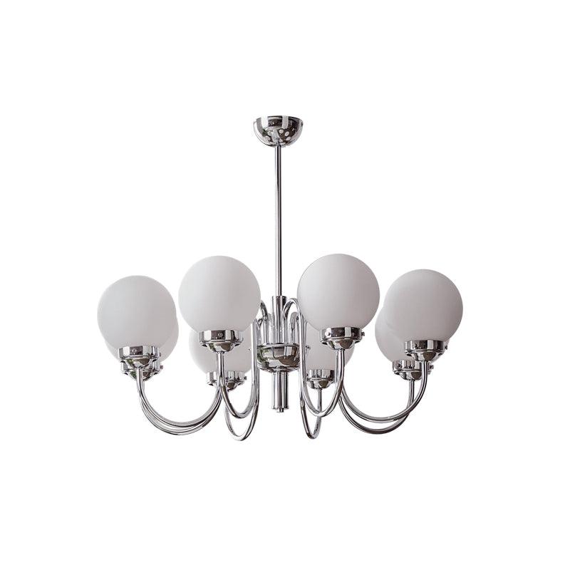 Lustra Chandelier Globe Chrome Curved Arm - Letslighting
