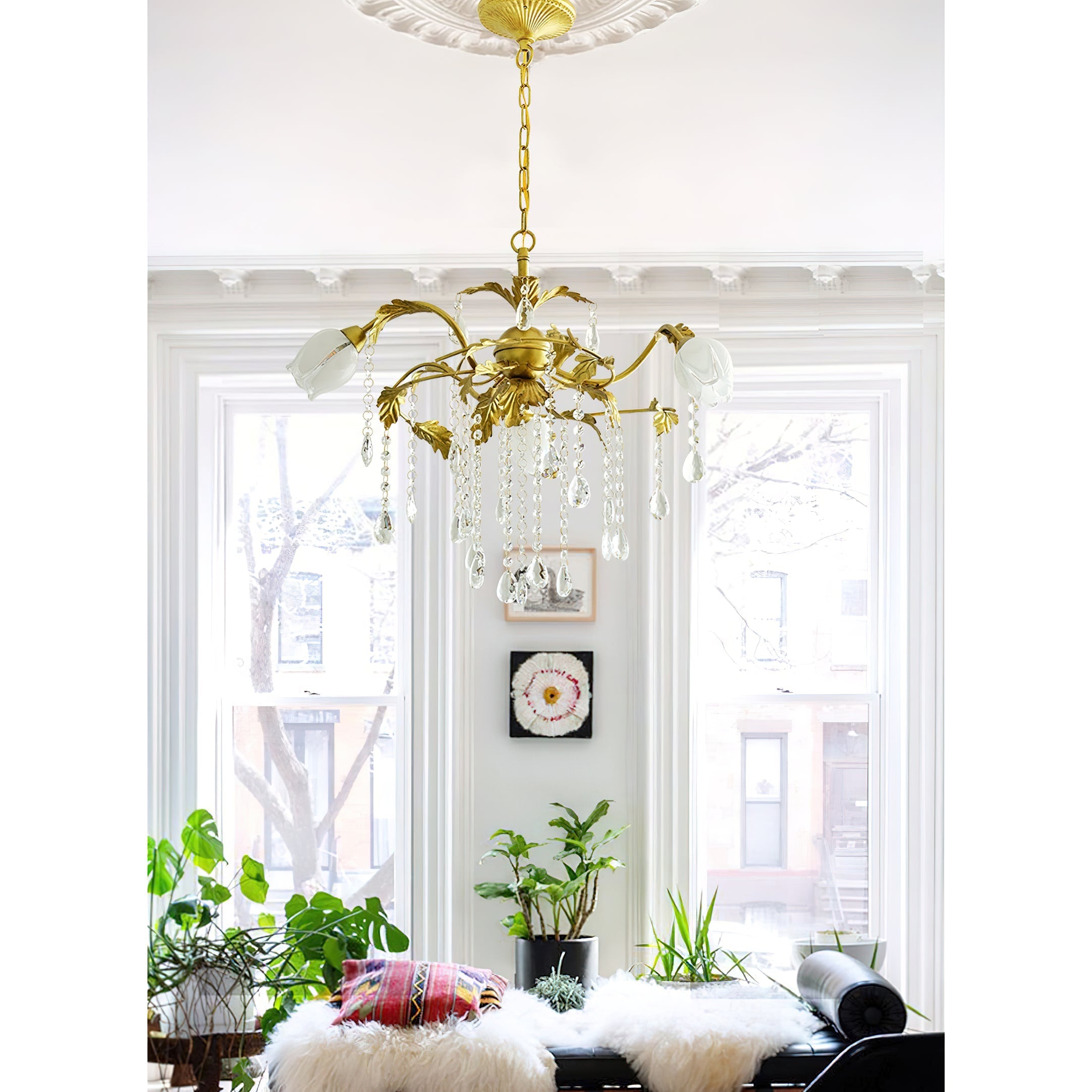 Vasorus Vintage Industrial Brass Crystal Chandelier - Letslighting