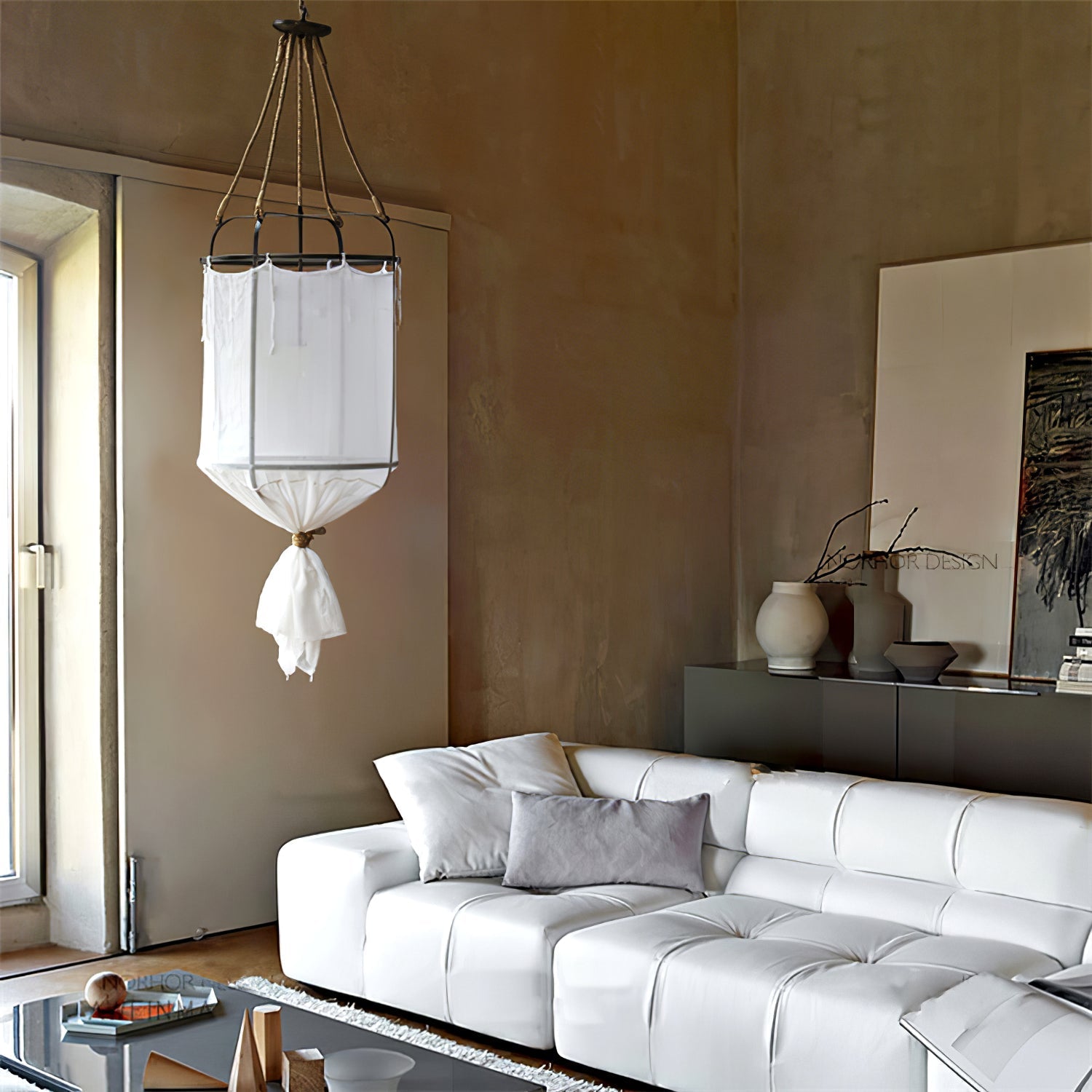Erina Modern Minimalist Linen Chandelier - Letslighting