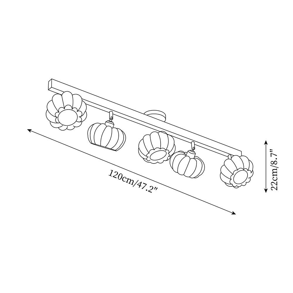 Pumpkin Ceiling Light Wood - Letslighting