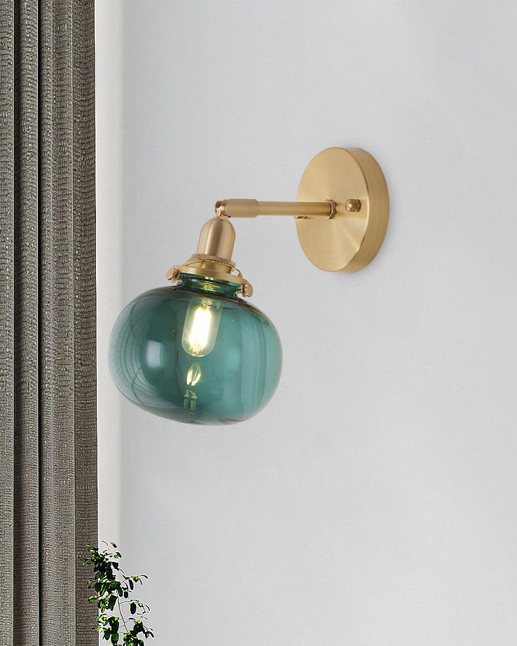 Baroque Wall Lamp Plug-In Smoke Glass Shade Brass Industrial - Letslighting