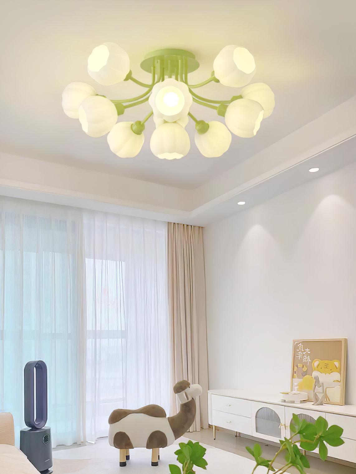 Zenorarae Elegance Matcha Glass Ceiling Lamp - Letslighting