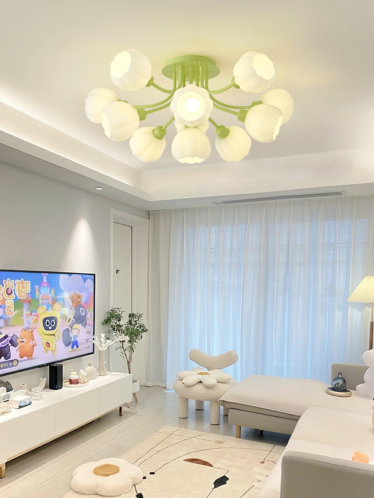 Zenorarae Elegance Matcha Glass Ceiling Lamp - Letslighting