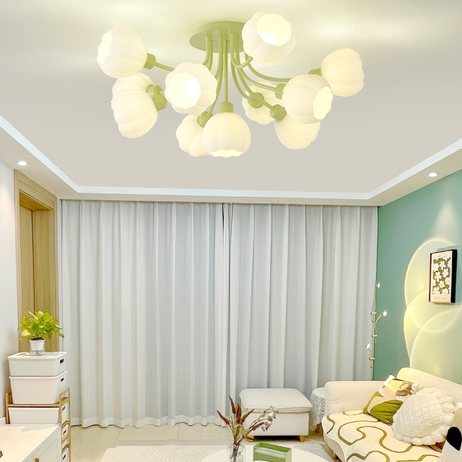 Zenorarae Elegance Matcha Glass Ceiling Lamp - Letslighting