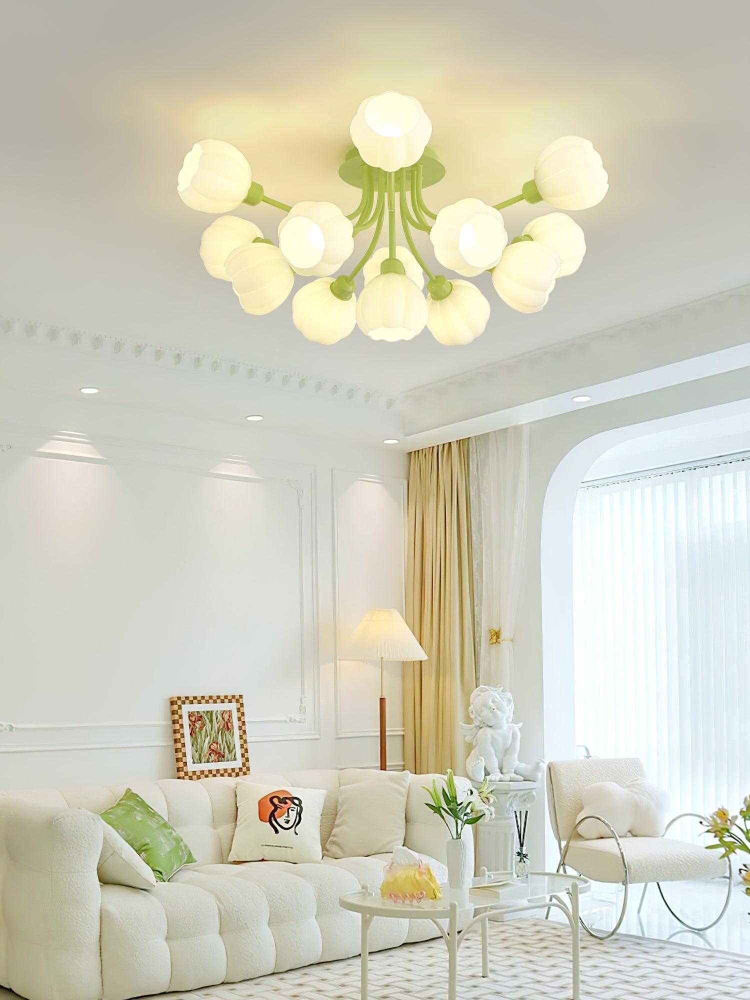 Zenorarae Elegance Matcha Glass Ceiling Lamp - Letslighting