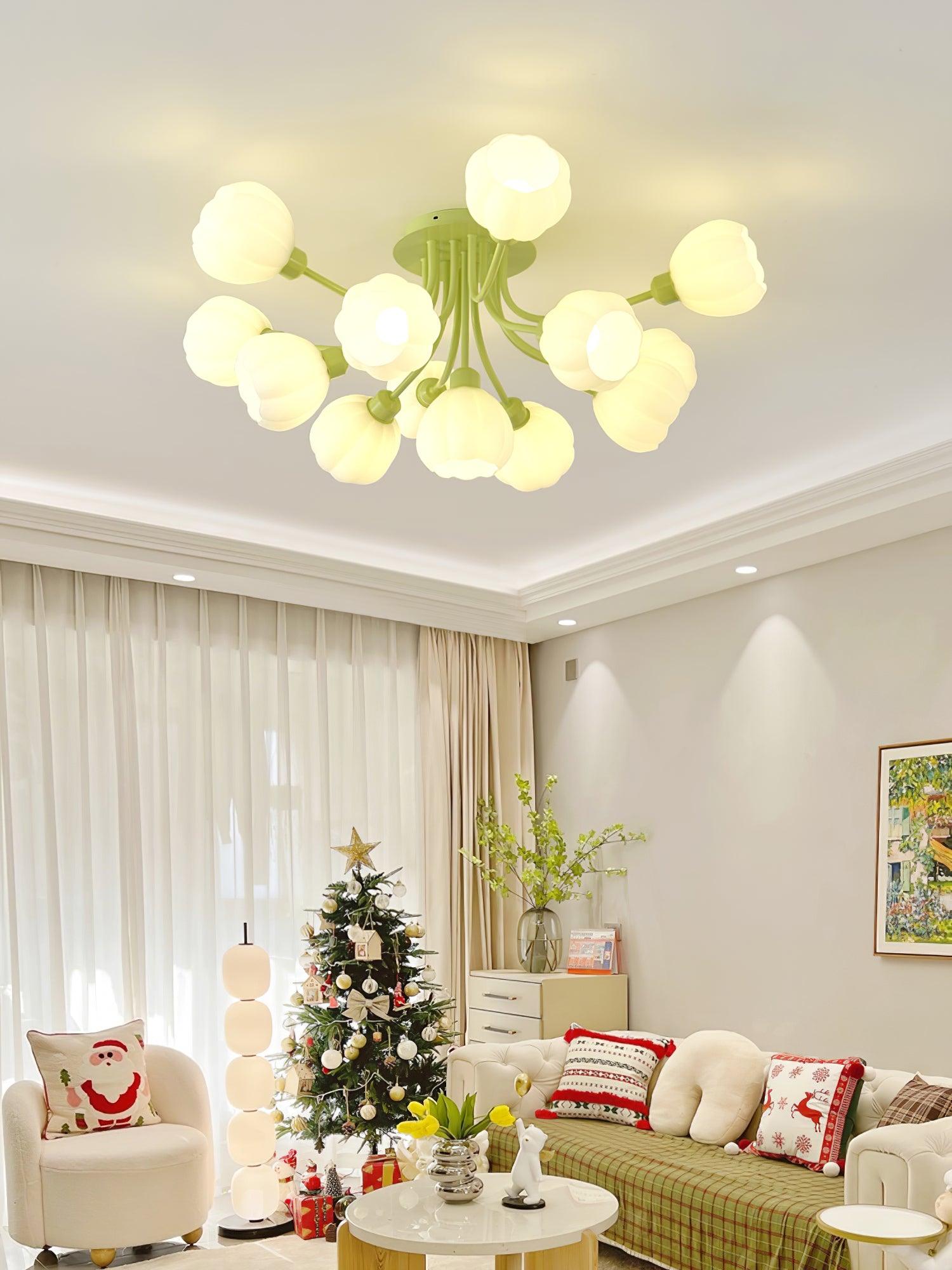 Zenorarae Elegance Matcha Glass Ceiling Lamp - Letslighting