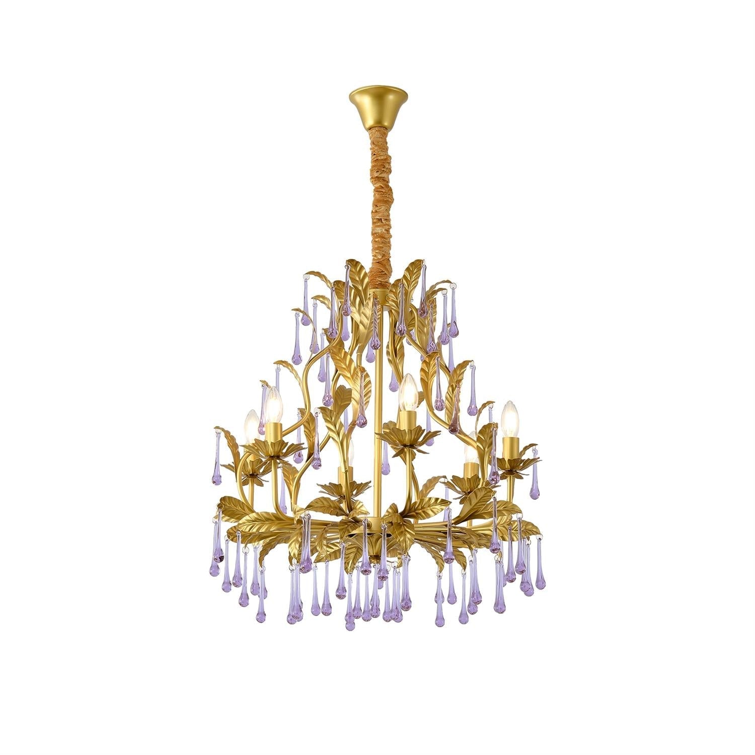 Ilvenel Postmodern Luxury Birdcage Purple Glass Chandelier - Letslighting