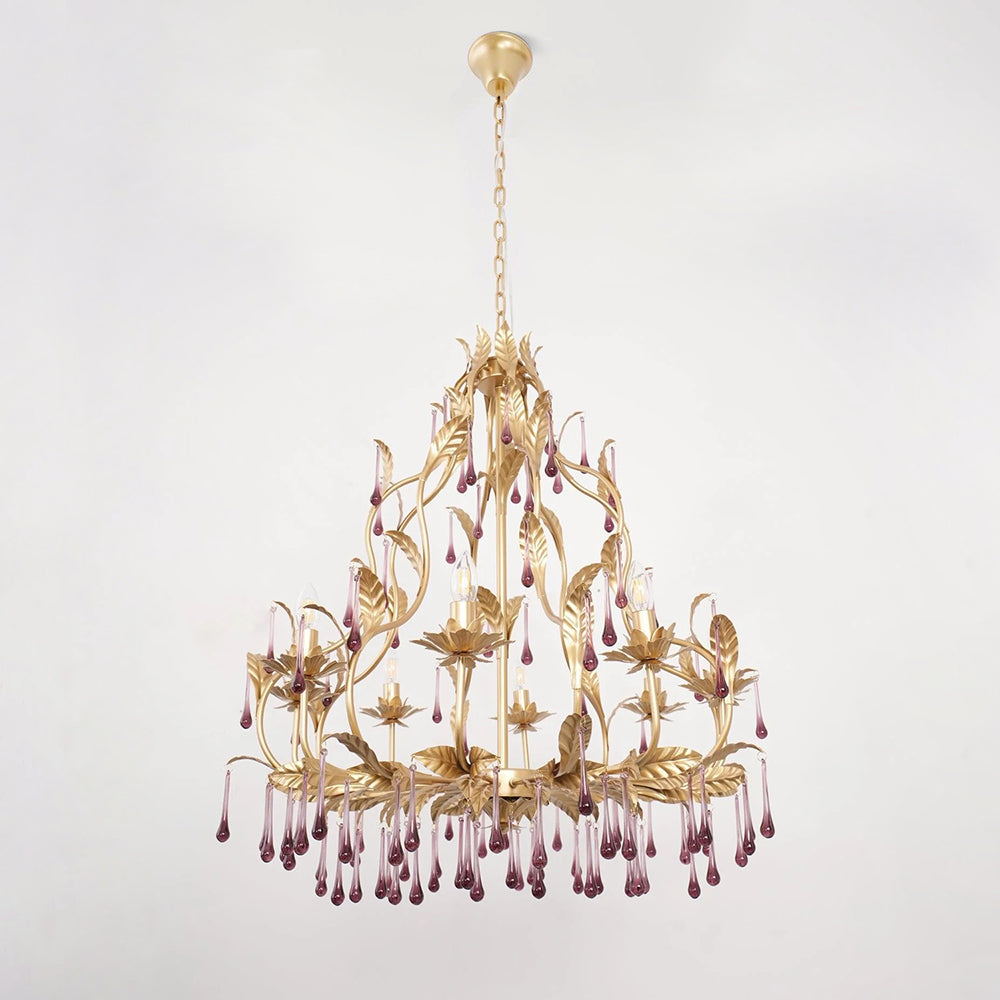 Ilvenel Postmodern Luxury Birdcage Purple Glass Chandelier - Letslighting