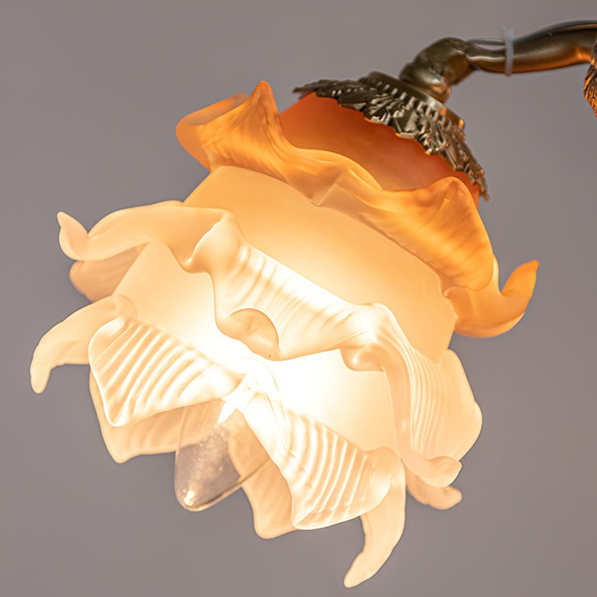 Lustra Chandelier Brass Suspension Floral Vintage - Letslighting