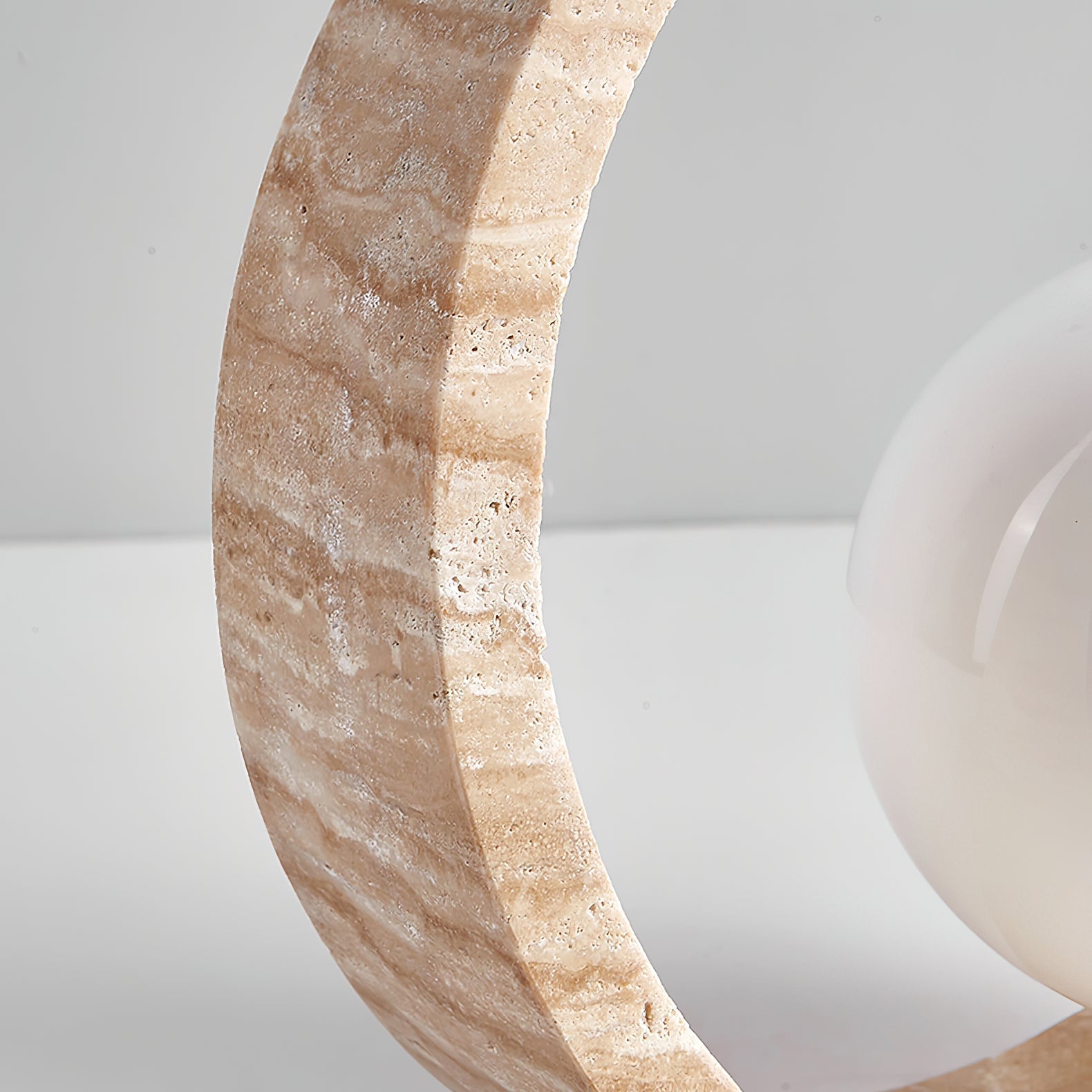Orzore Circular Travertine Table Lamp - Letslighting