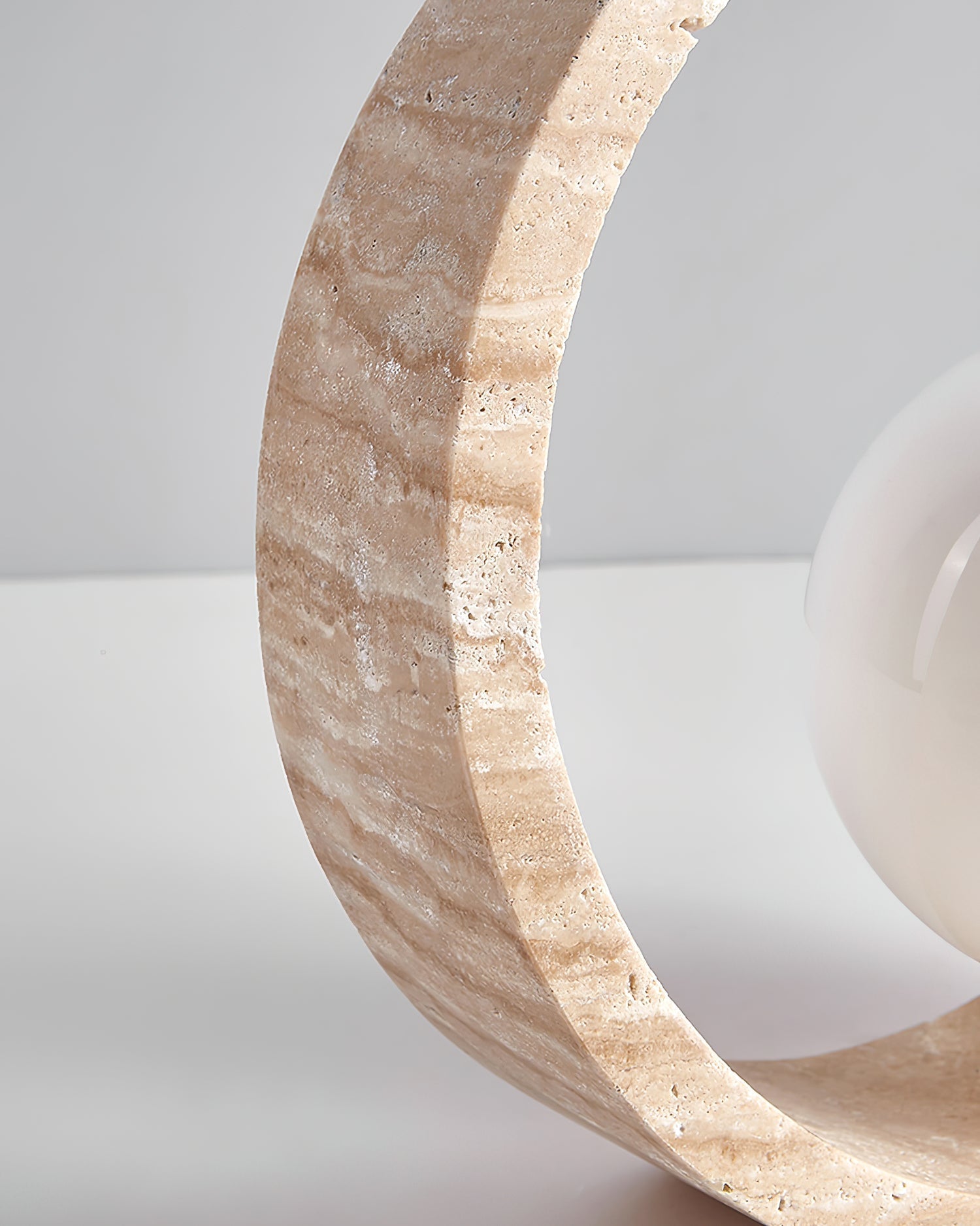 Orzore Circular Travertine Table Lamp - Letslighting