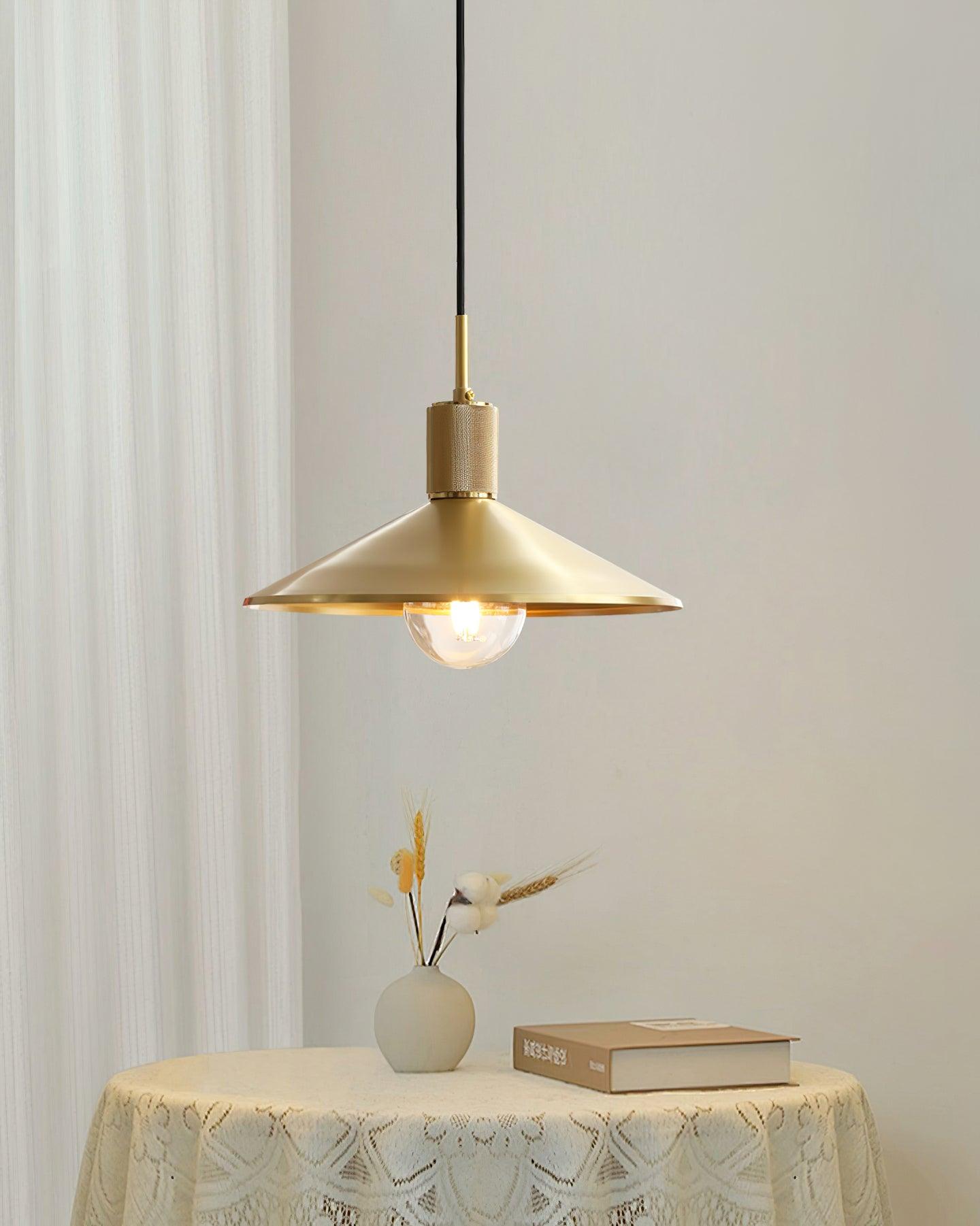 Quentin Pendant Lamp Brass Cone - Letslighting