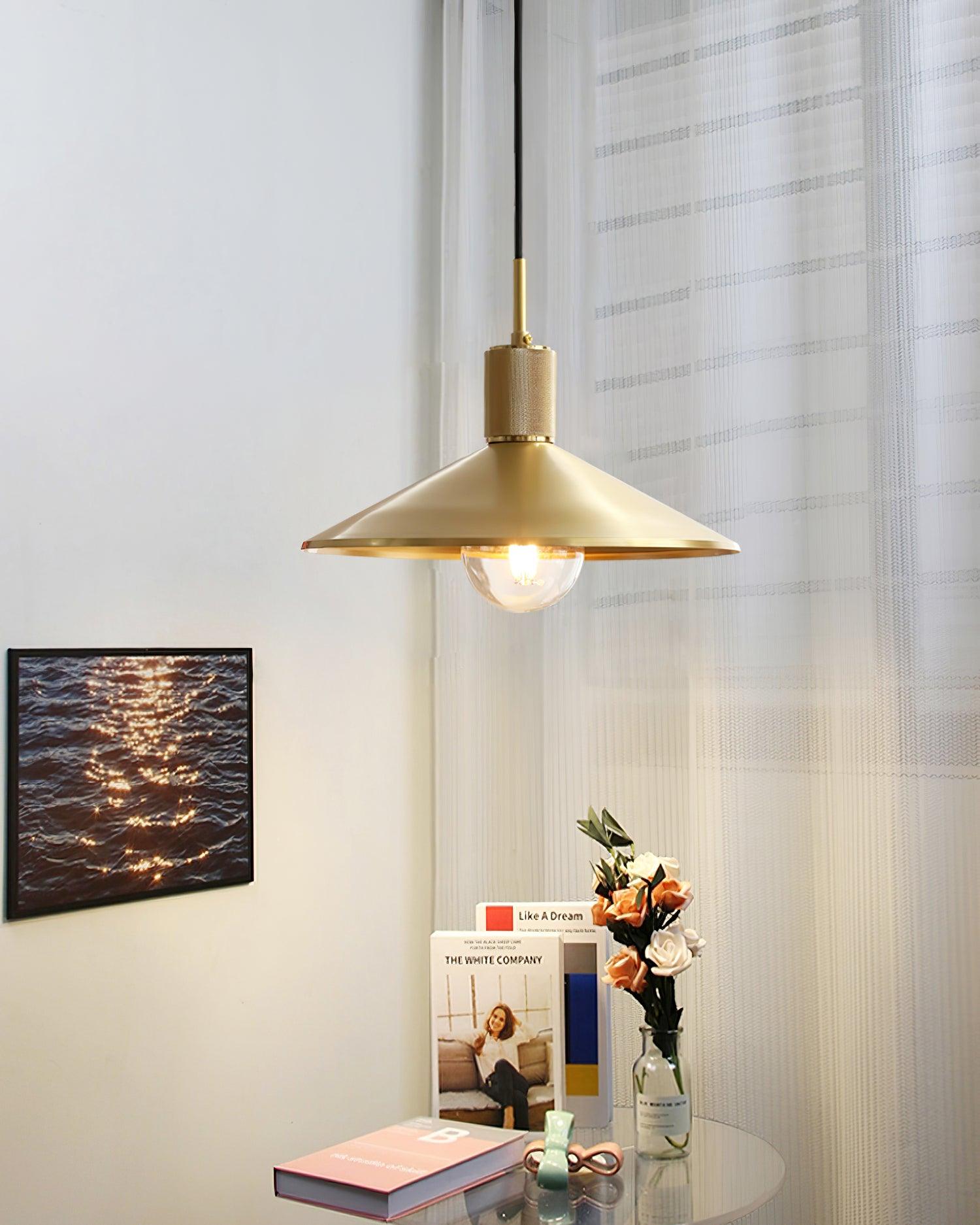 Quentin Pendant Lamp Brass Cone - Letslighting