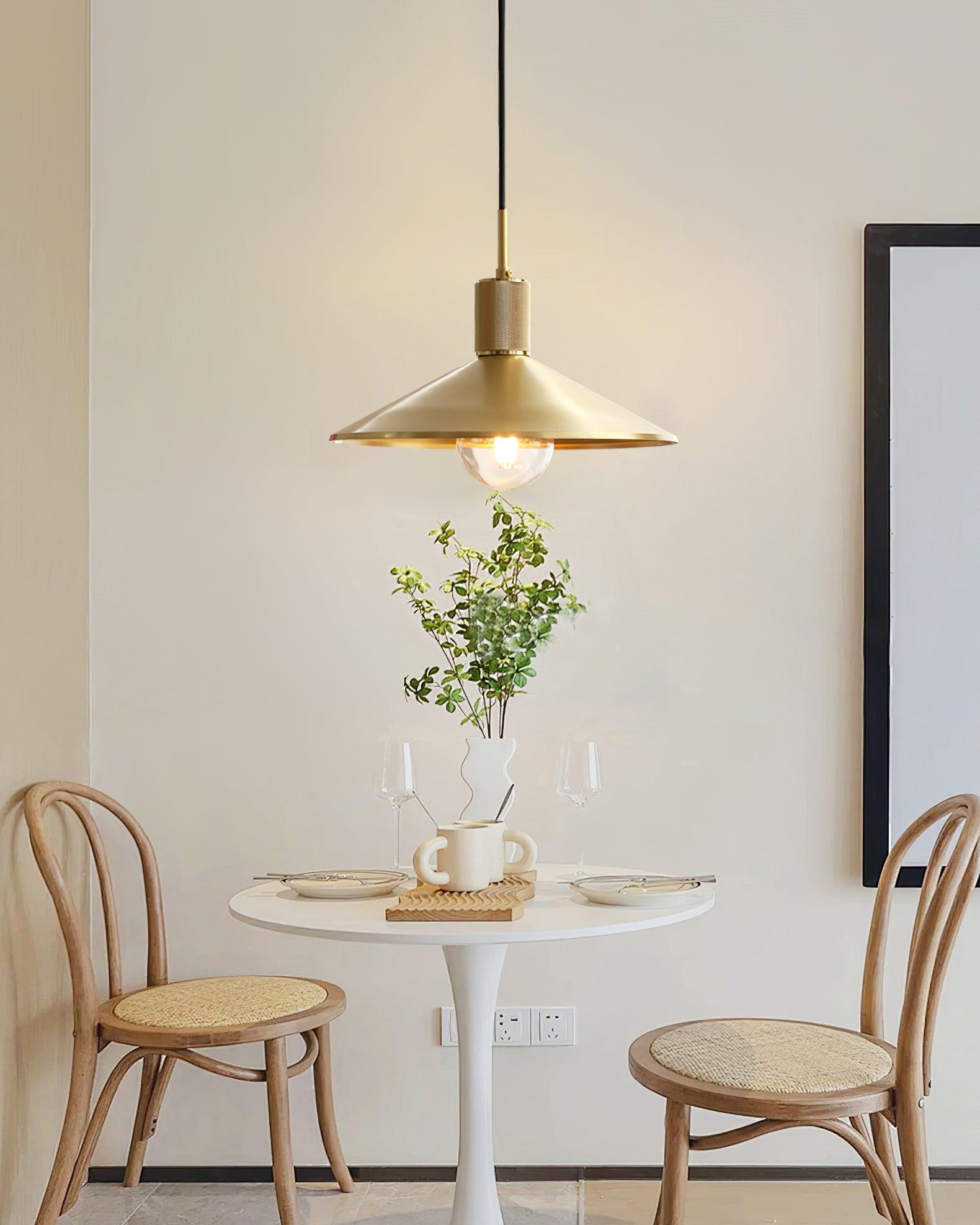 Quentin Pendant Lamp Brass Cone - Letslighting