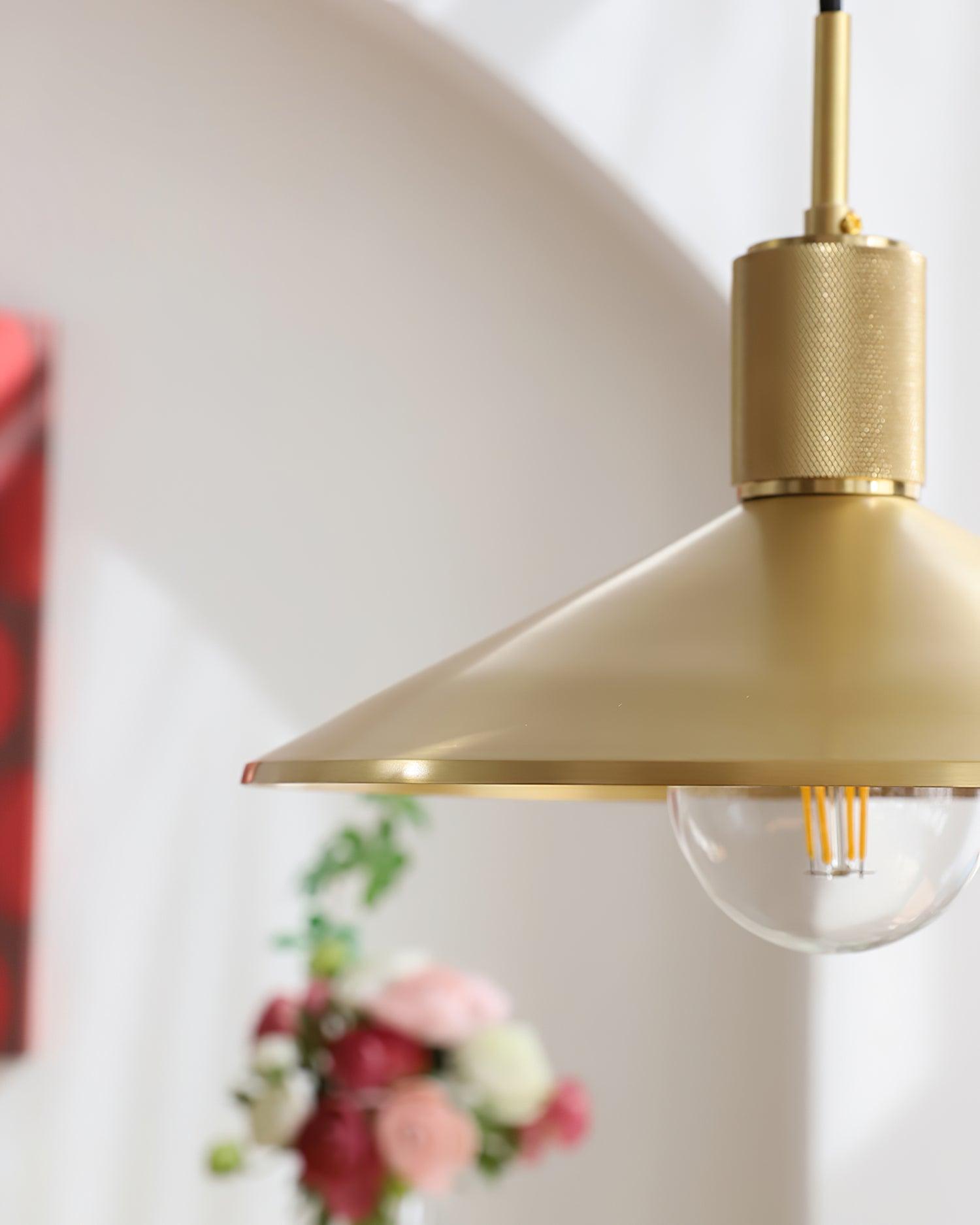 Quentin Pendant Lamp Brass Cone - Letslighting