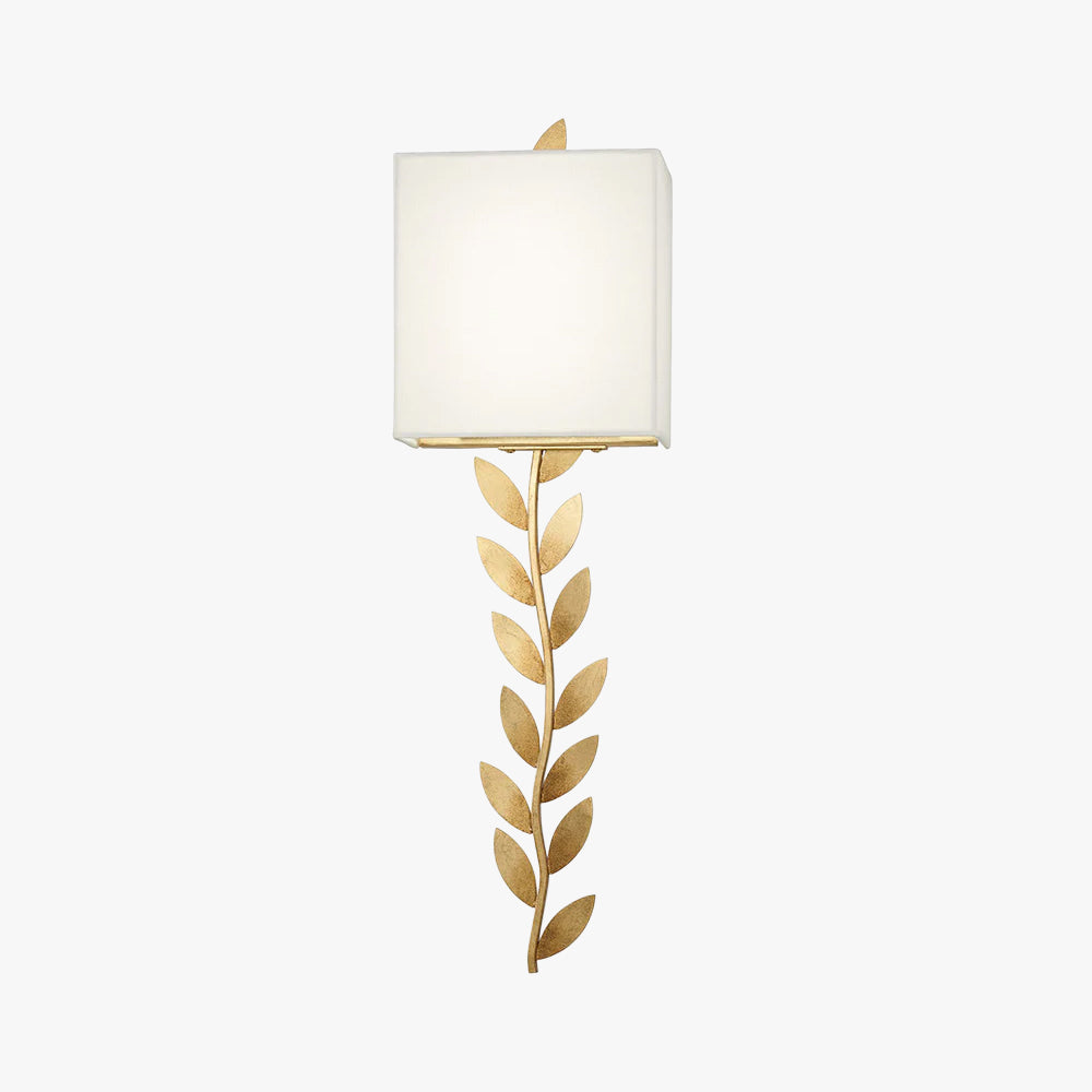 Verve Wall Lamp Brass Leaf Fabric - Letslighting
