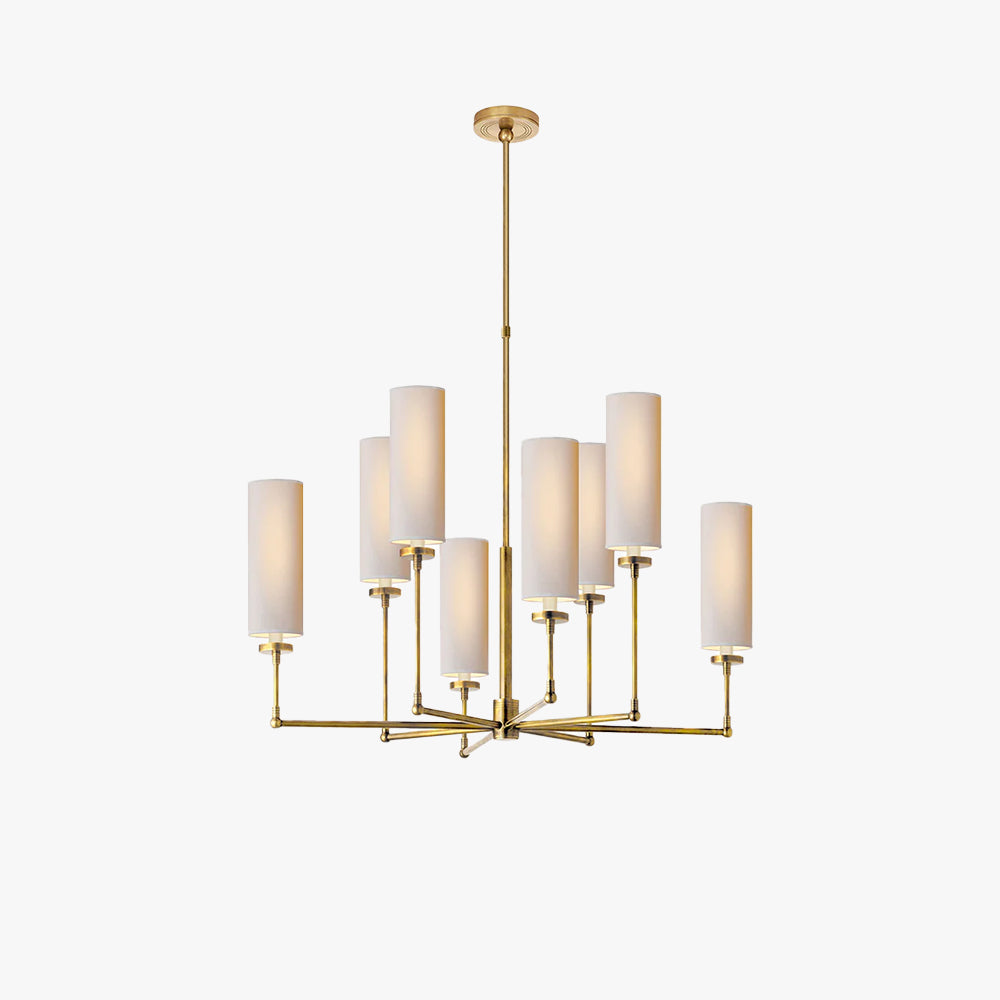 Artemis Chandelier Brass Fabric - Letslighting