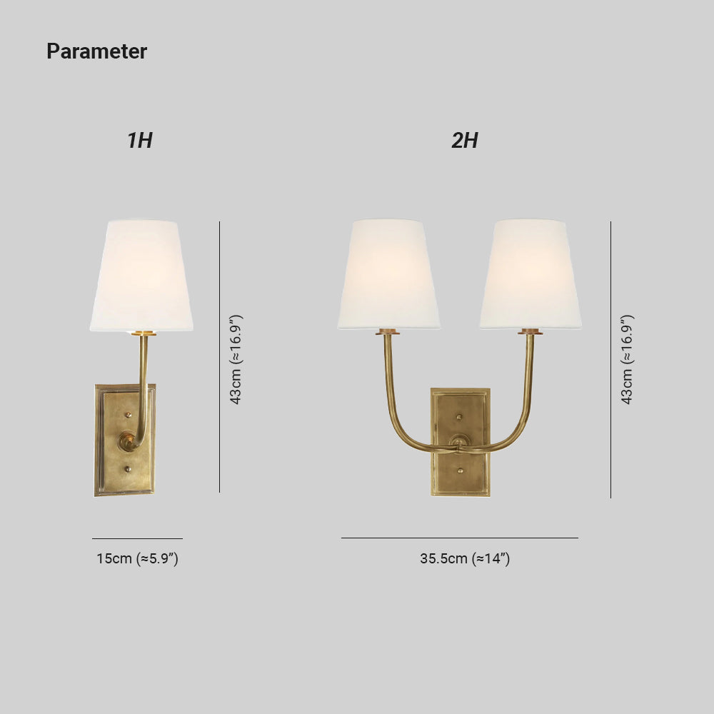 Silva Tapered Shade Wall Lamp Fabric - Letslighting