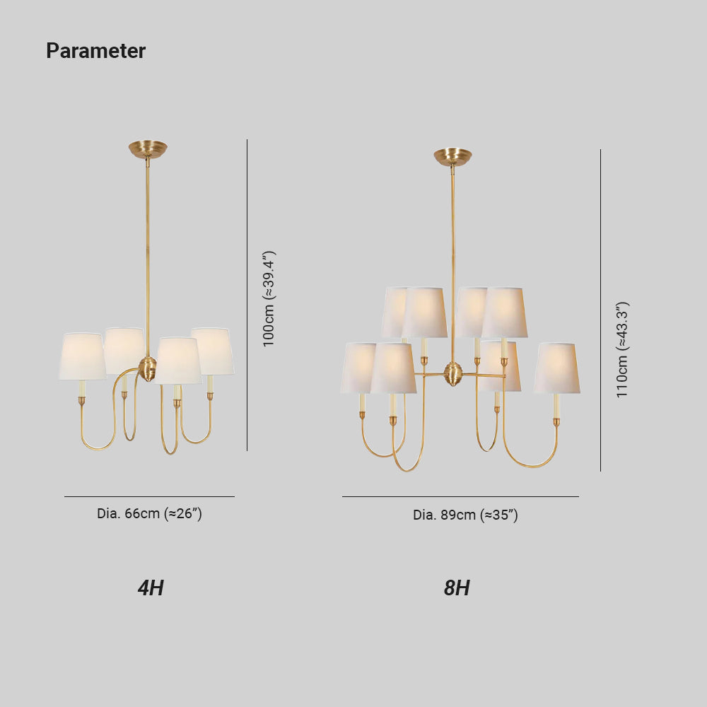 Silva Chandelier Luxury Brass Fabric - Letslighting