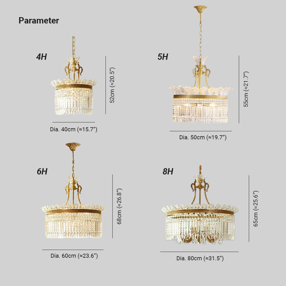 Kristy Chandelier Brass & Crystal