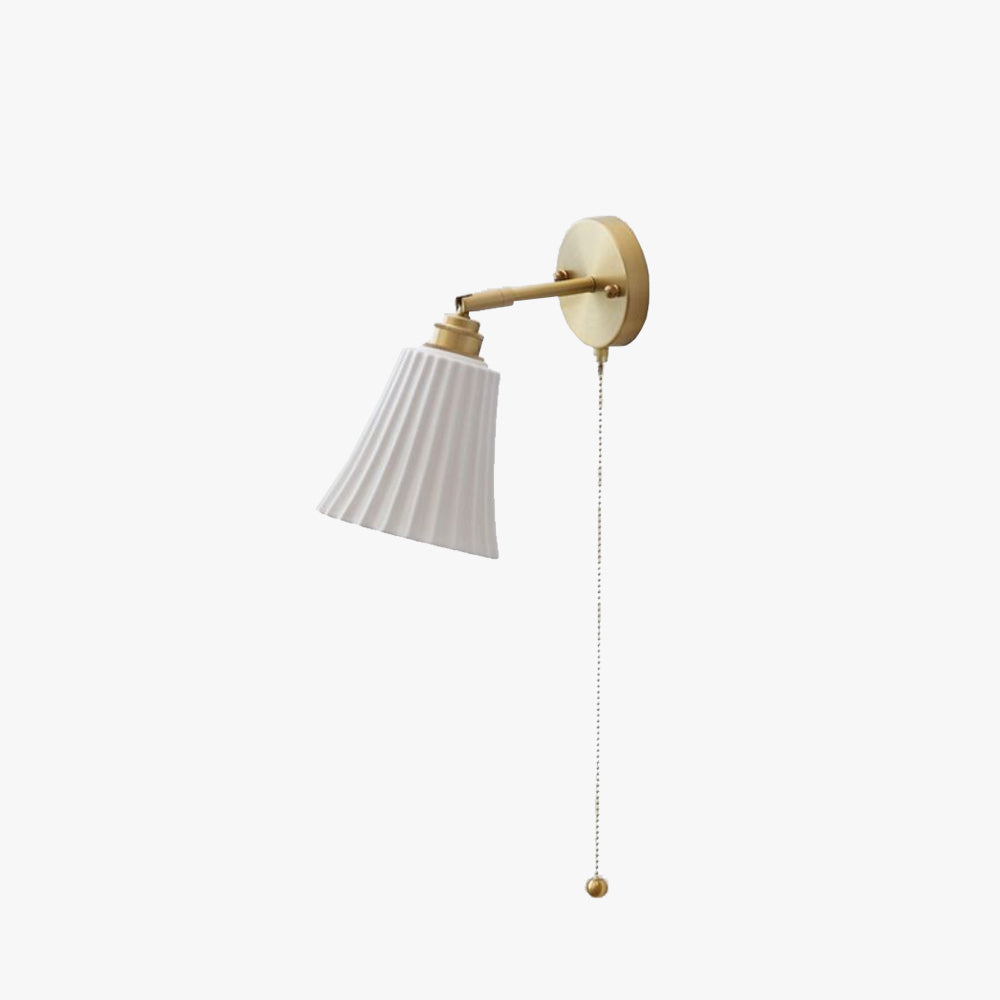 Arisha Modern Pull Cord Metal Ceramics Indoor Wall Lamp Bedroom