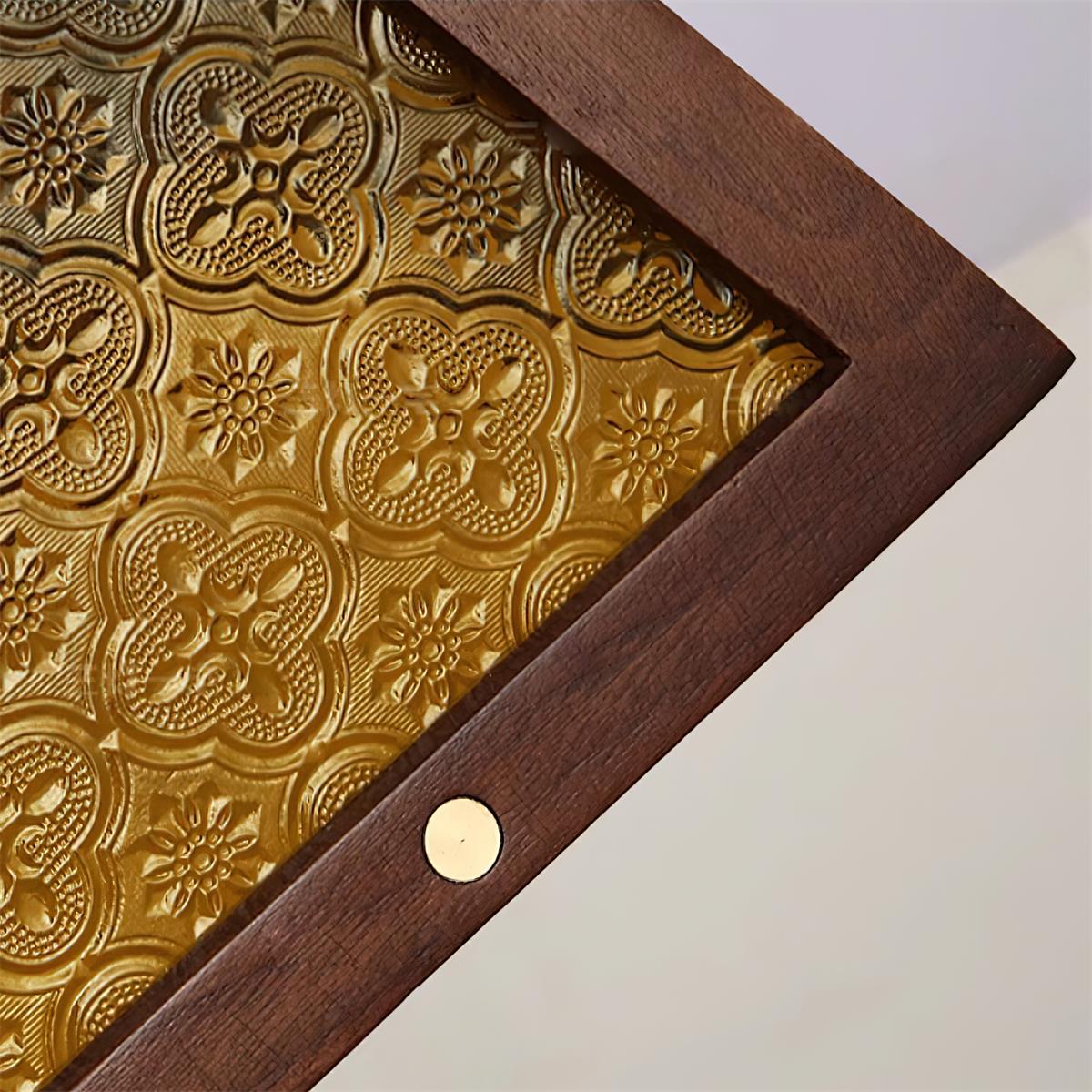 Radia Ceiling Light Wood Glass Vintage - Letslighting