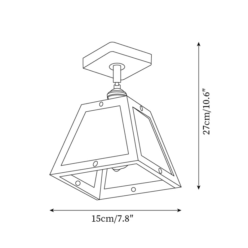 Radia Ceiling Lamp Wooden Frame Glass Panels Geometric - Letslighting