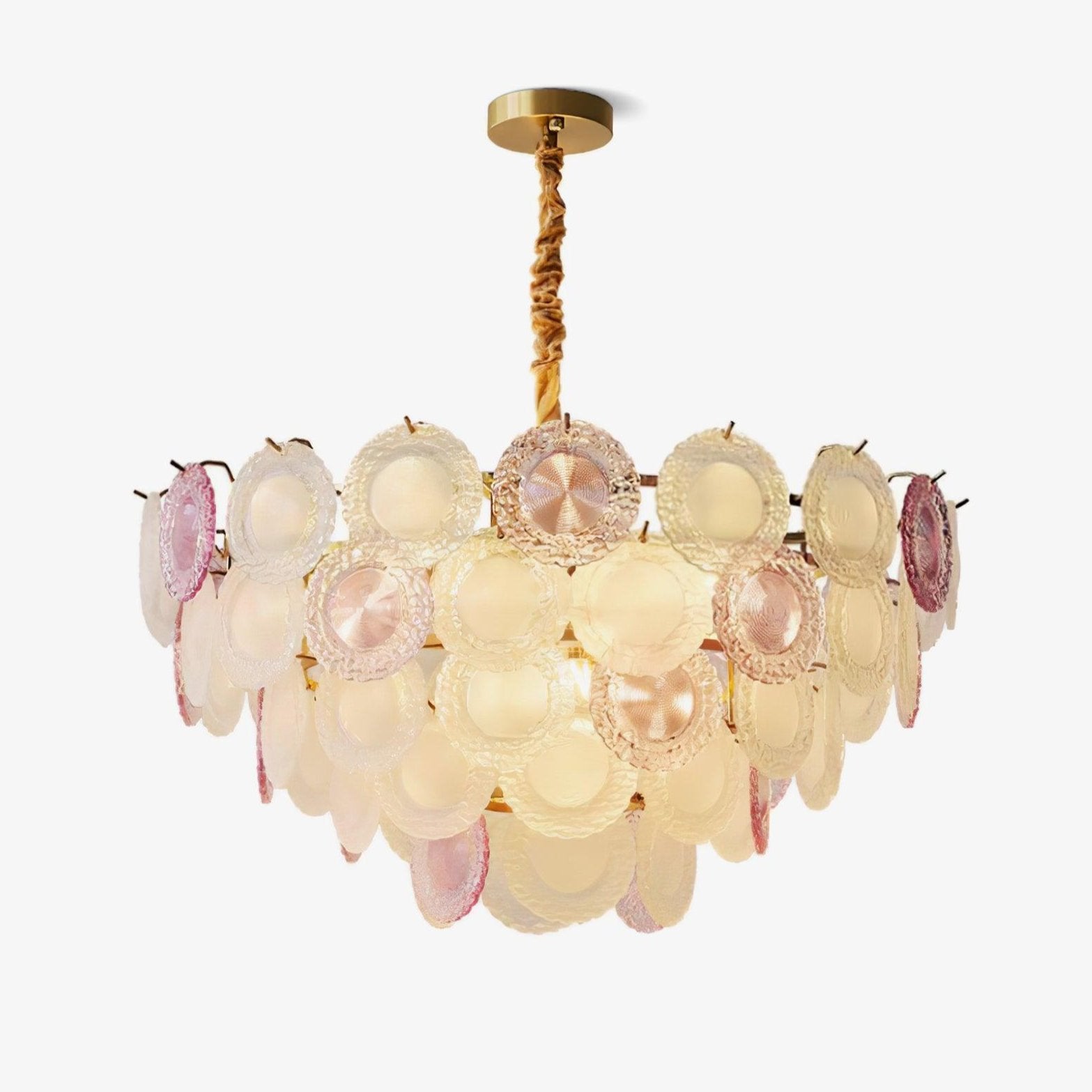 Lustra Chandelier Glass Disc Layered Playful - Letslighting