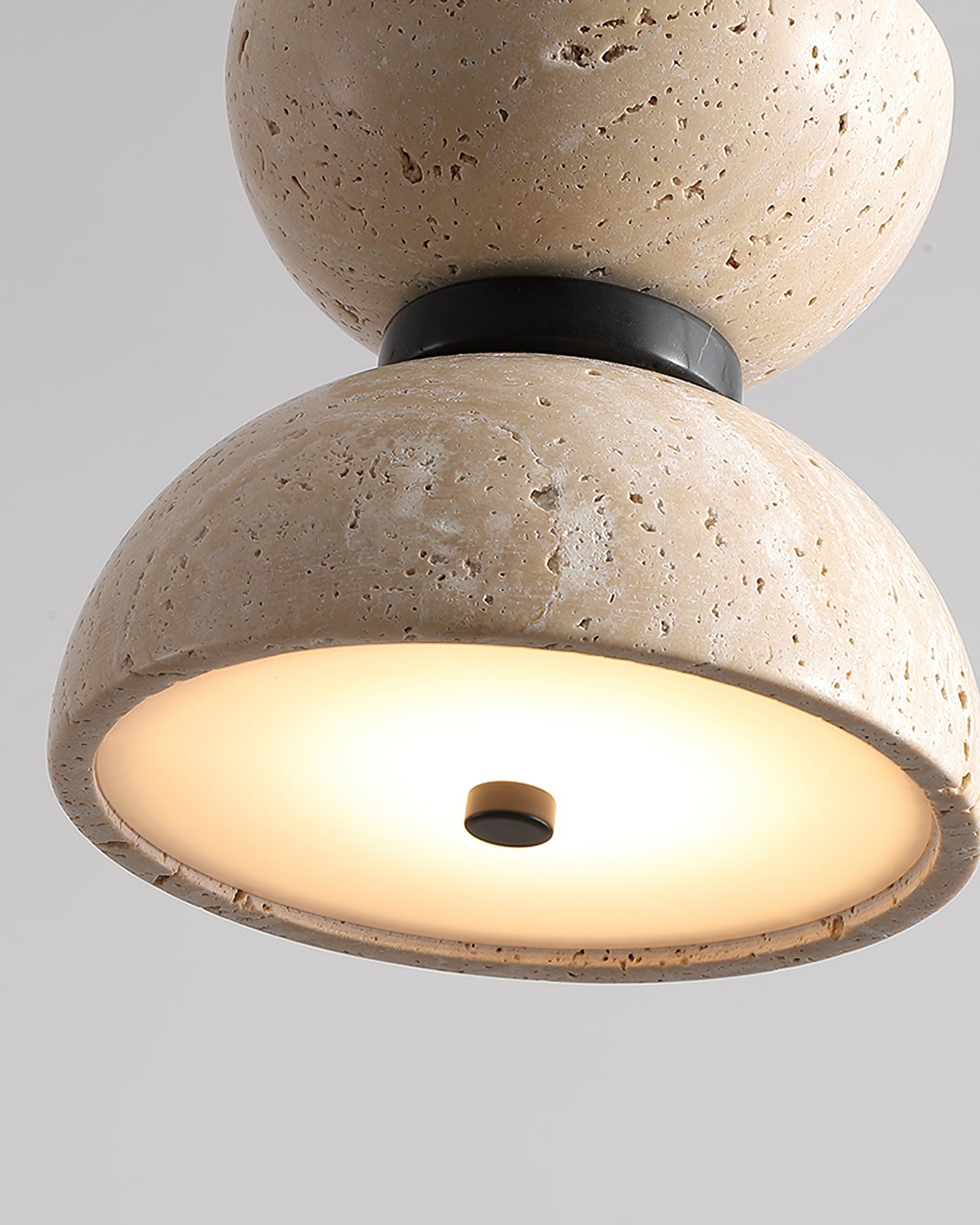 Vireo Modern Travertine & Wood Pendant Light