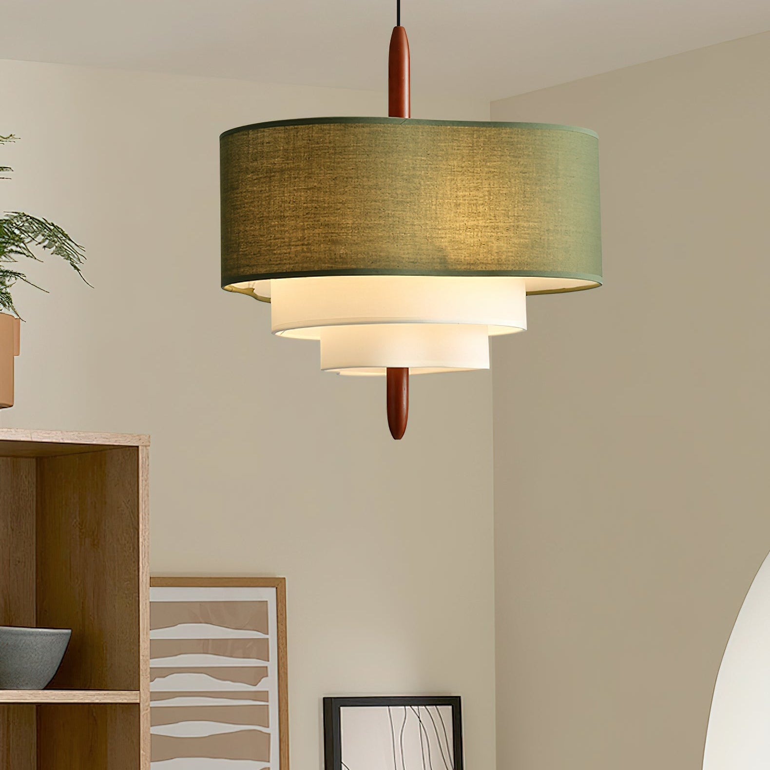 Ophel Green Fabric Pendant Lamp - Letslighting