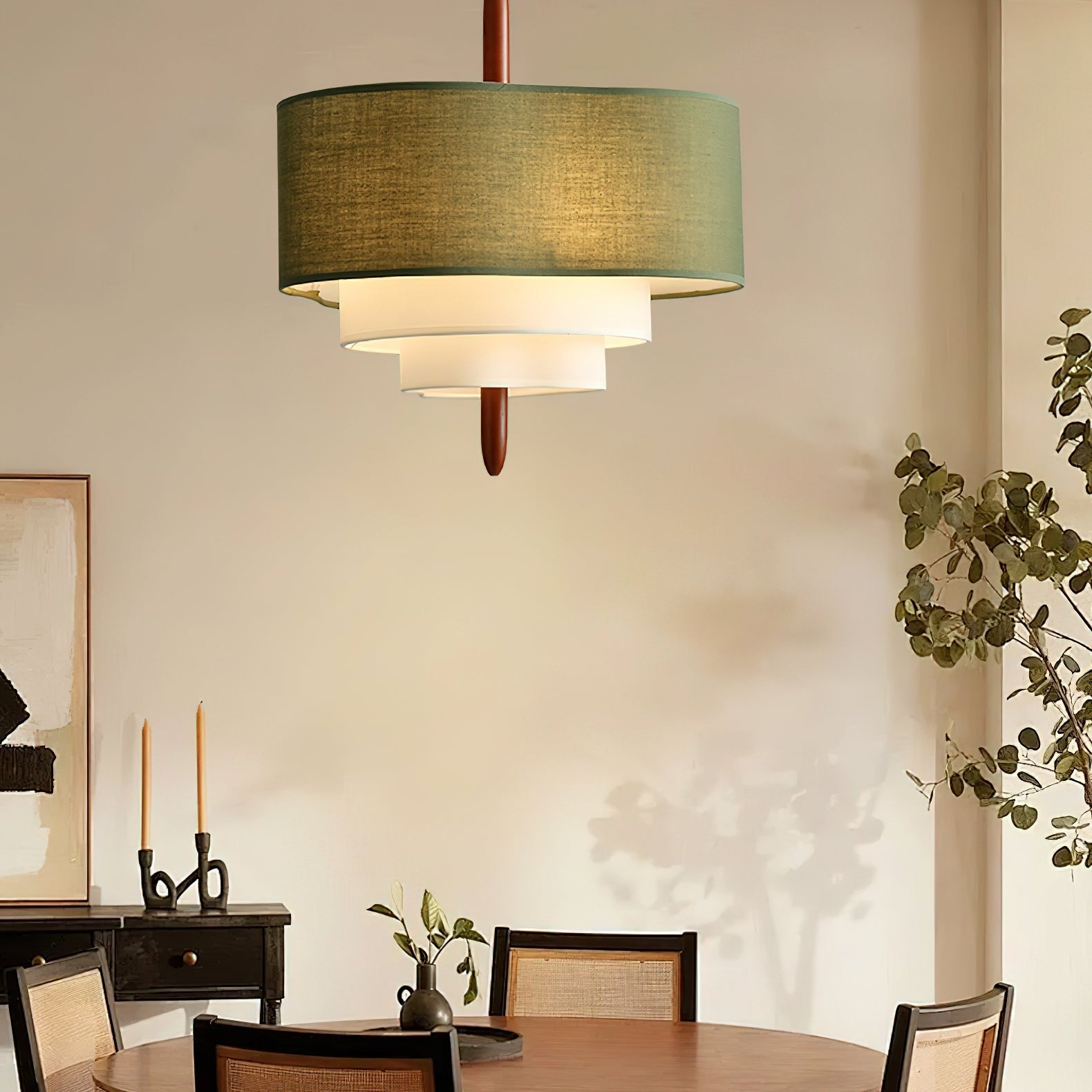 Ophel Green Fabric Pendant Lamp - Letslighting