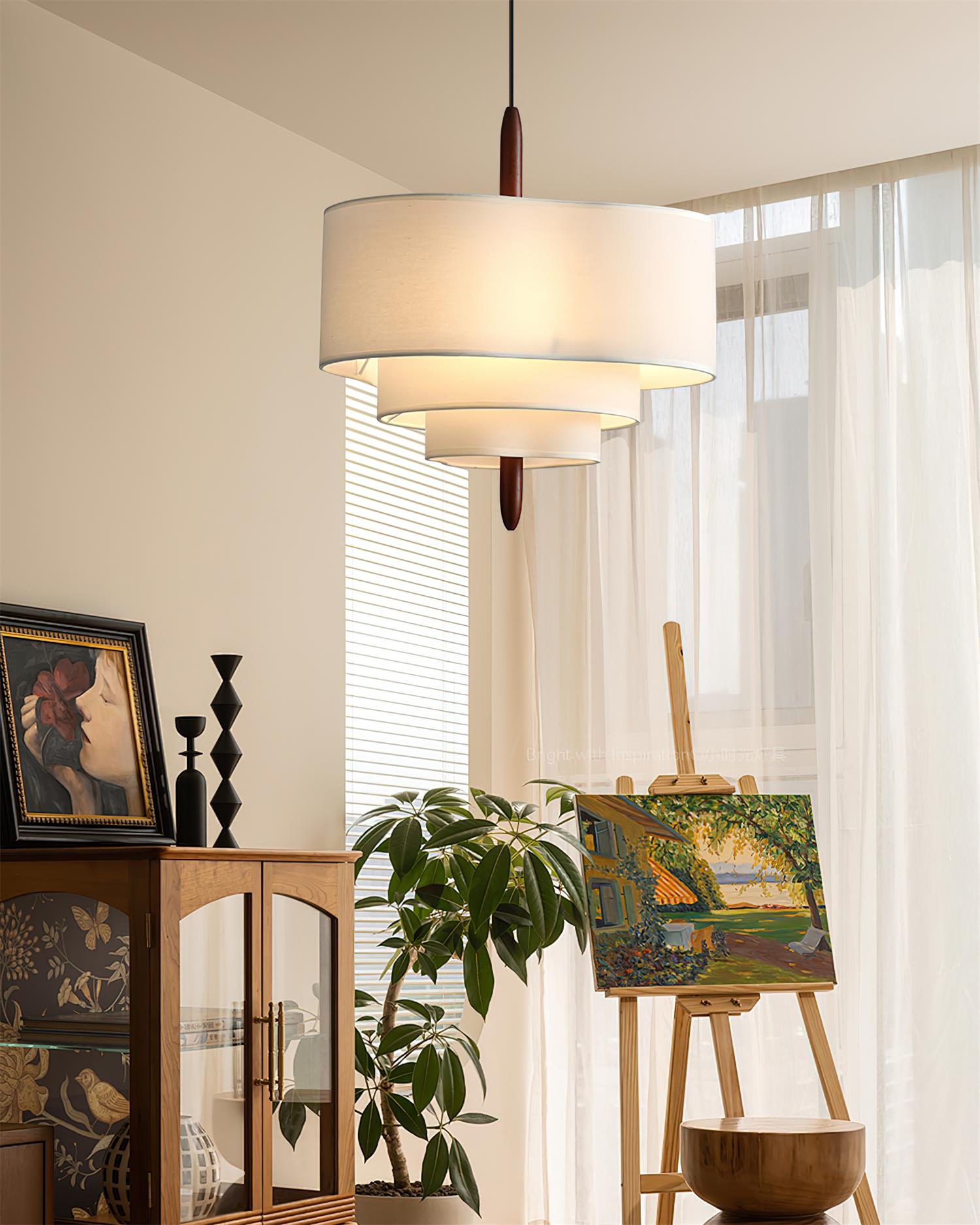 Ophel Green Fabric Pendant Lamp