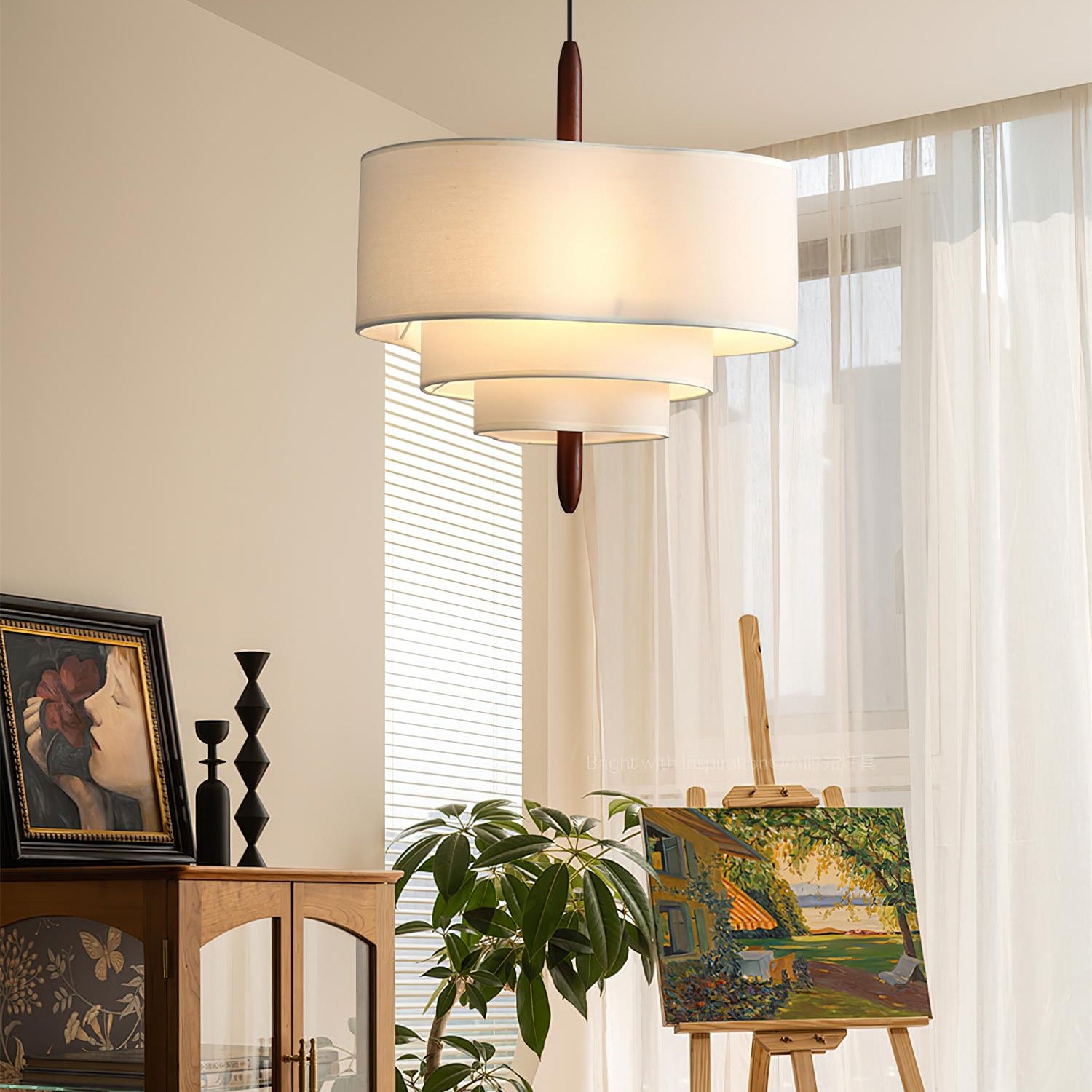 Ophel Green Fabric Pendant Lamp - Letslighting