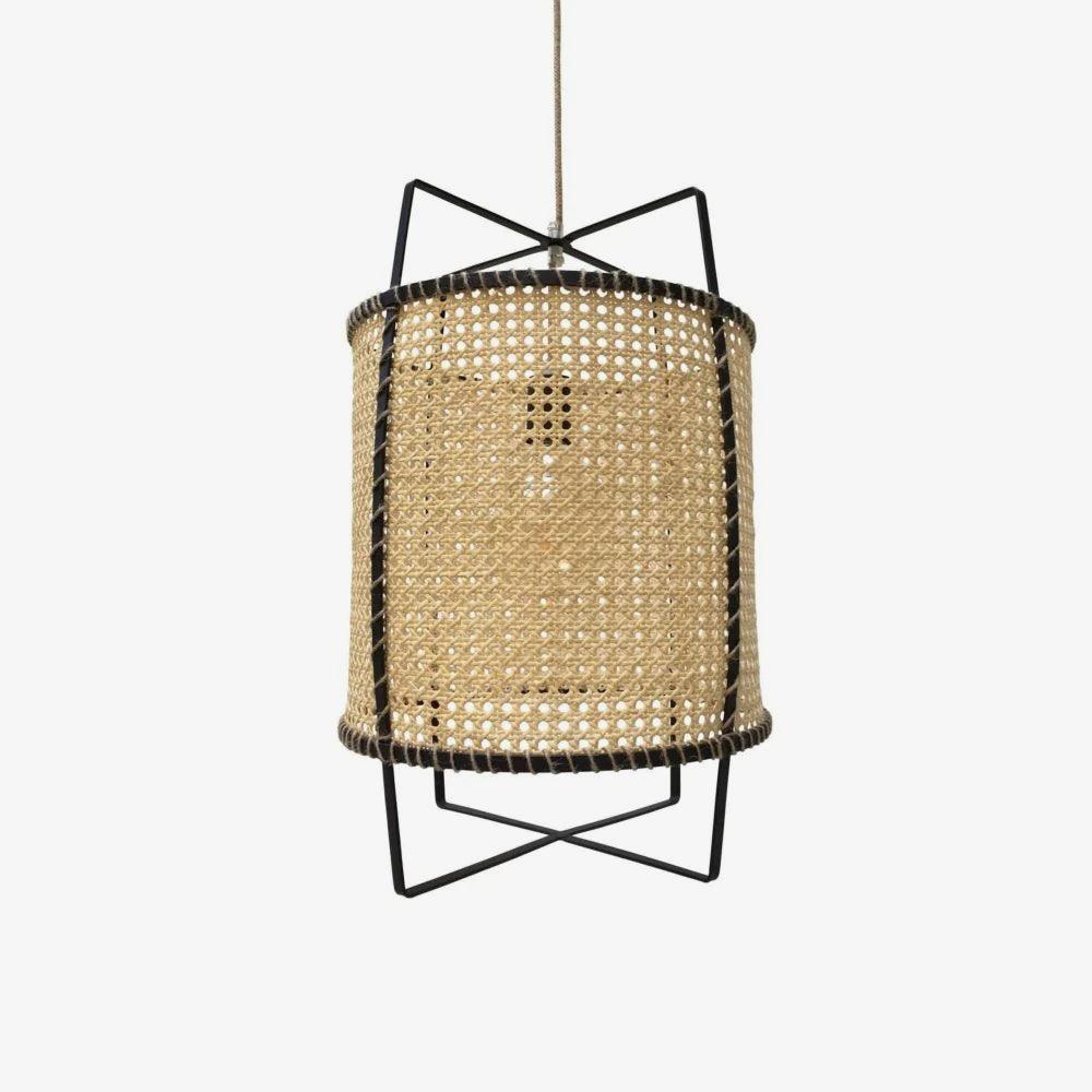 Solara Pendant Lamp Rattan Cane Frame Industrial - Letslighting