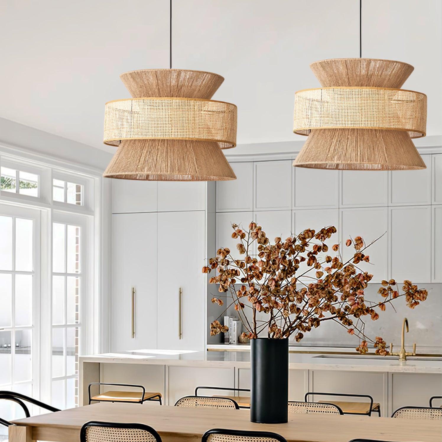 Ophelia Woven Rattan Pendant Light - Letslighting
