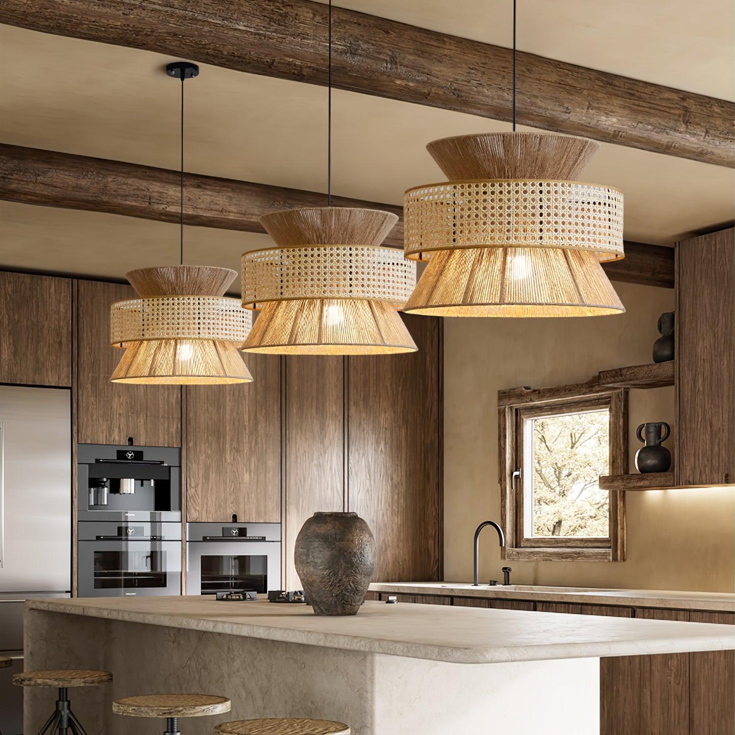 Ophelia Woven Rattan Pendant Light - Letslighting