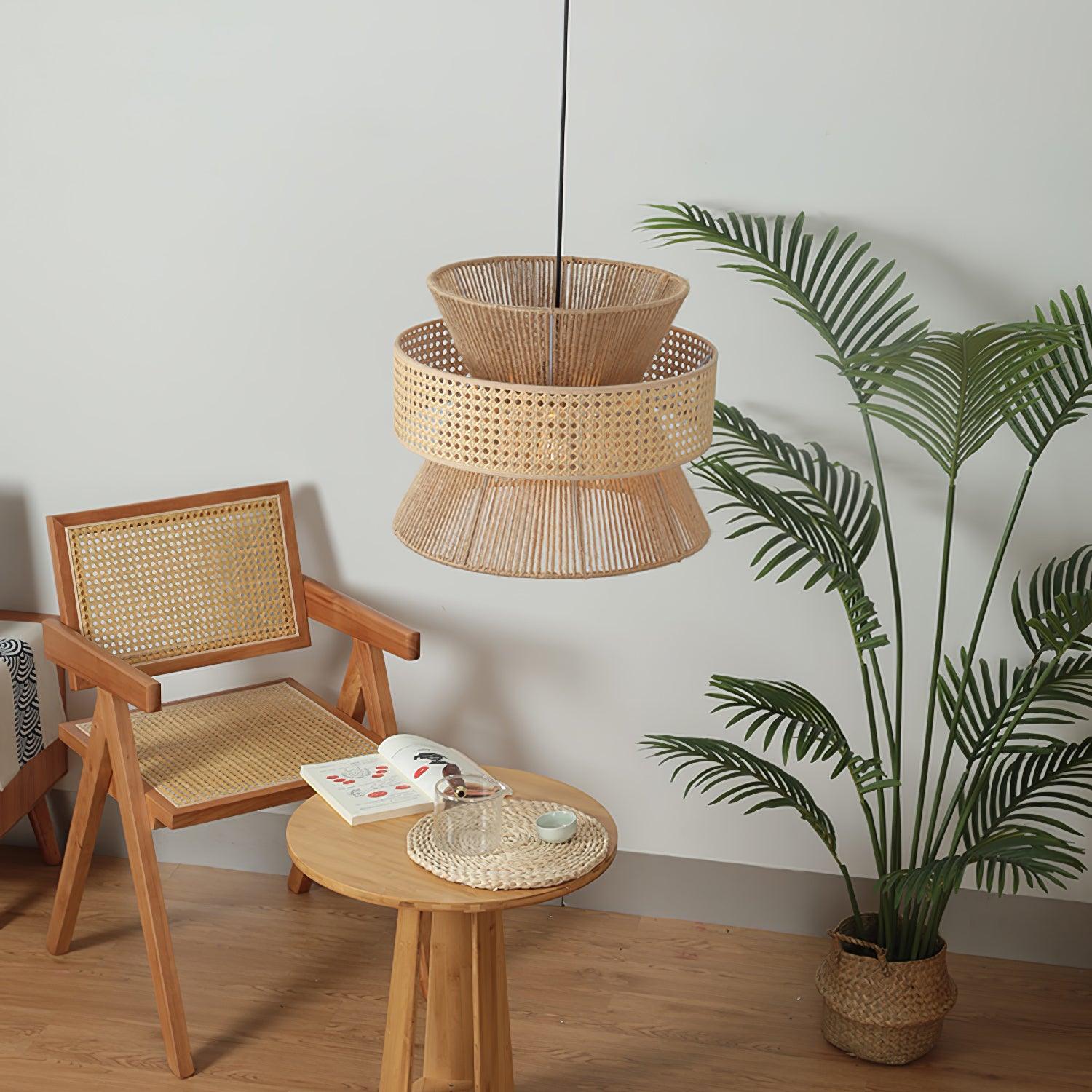 Ophelia Woven Rattan Pendant Light - Letslighting