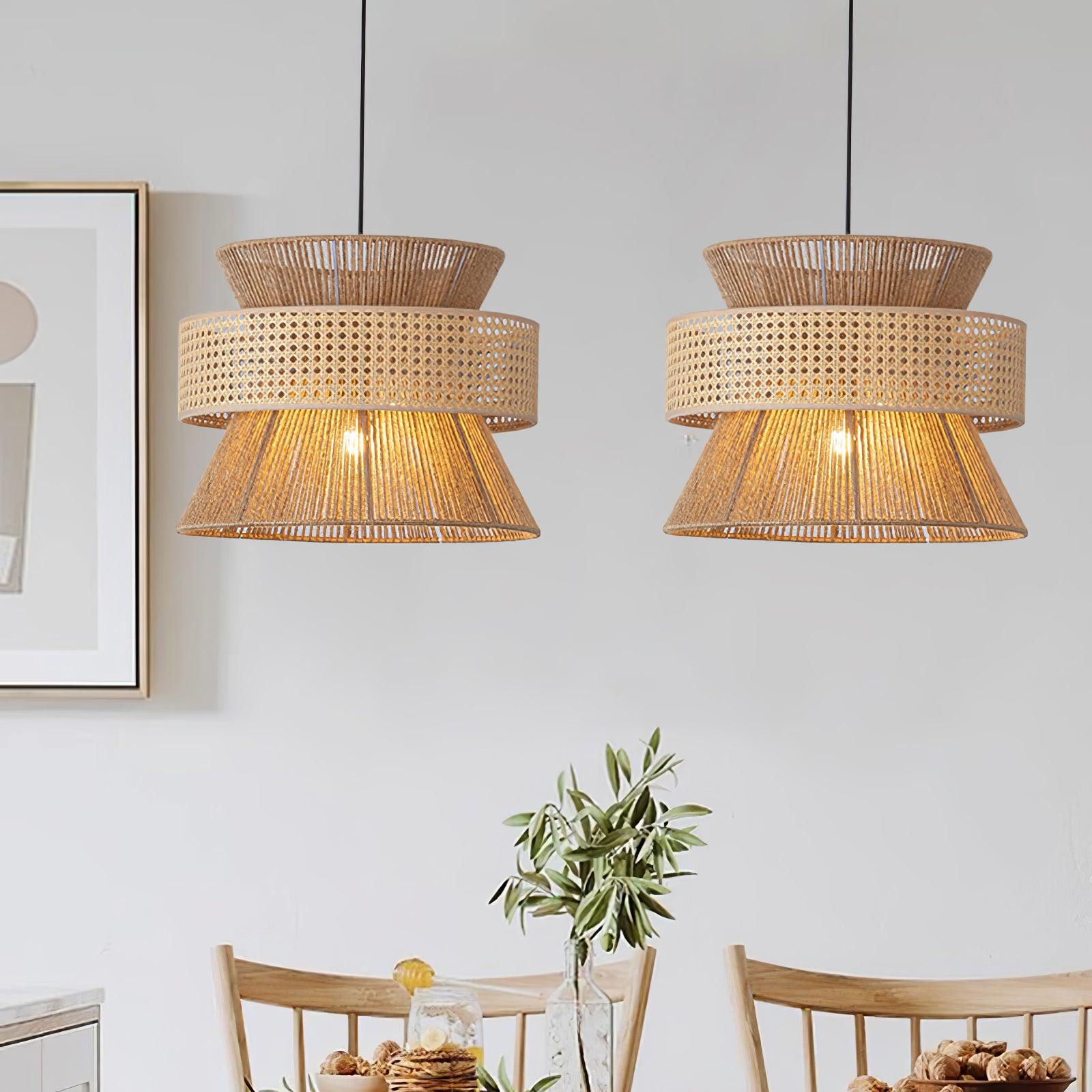 Ophelia Woven Rattan Pendant Light - Letslighting