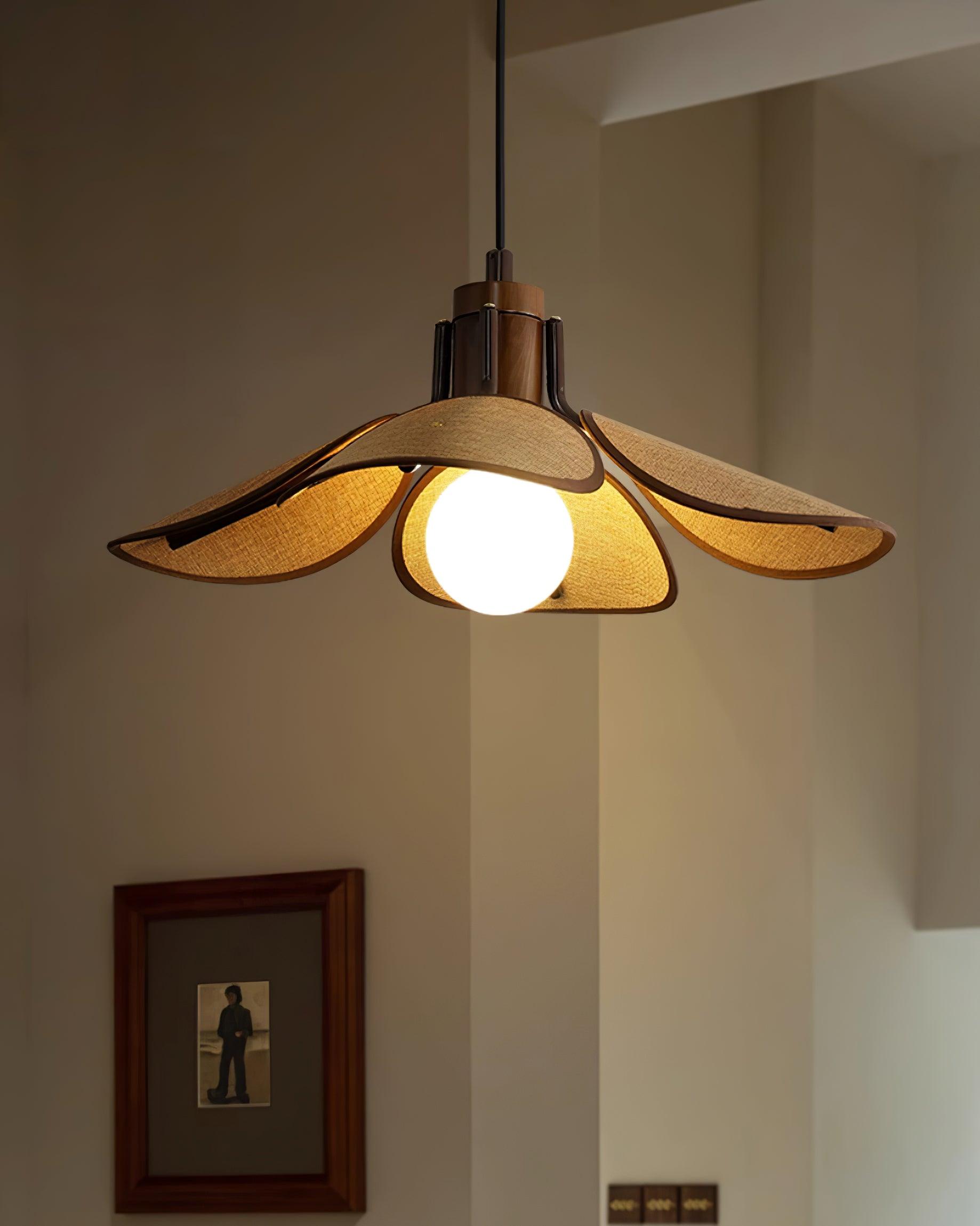 Callie Pendant Lamp Rattan Handwoven Organic - Letslighting