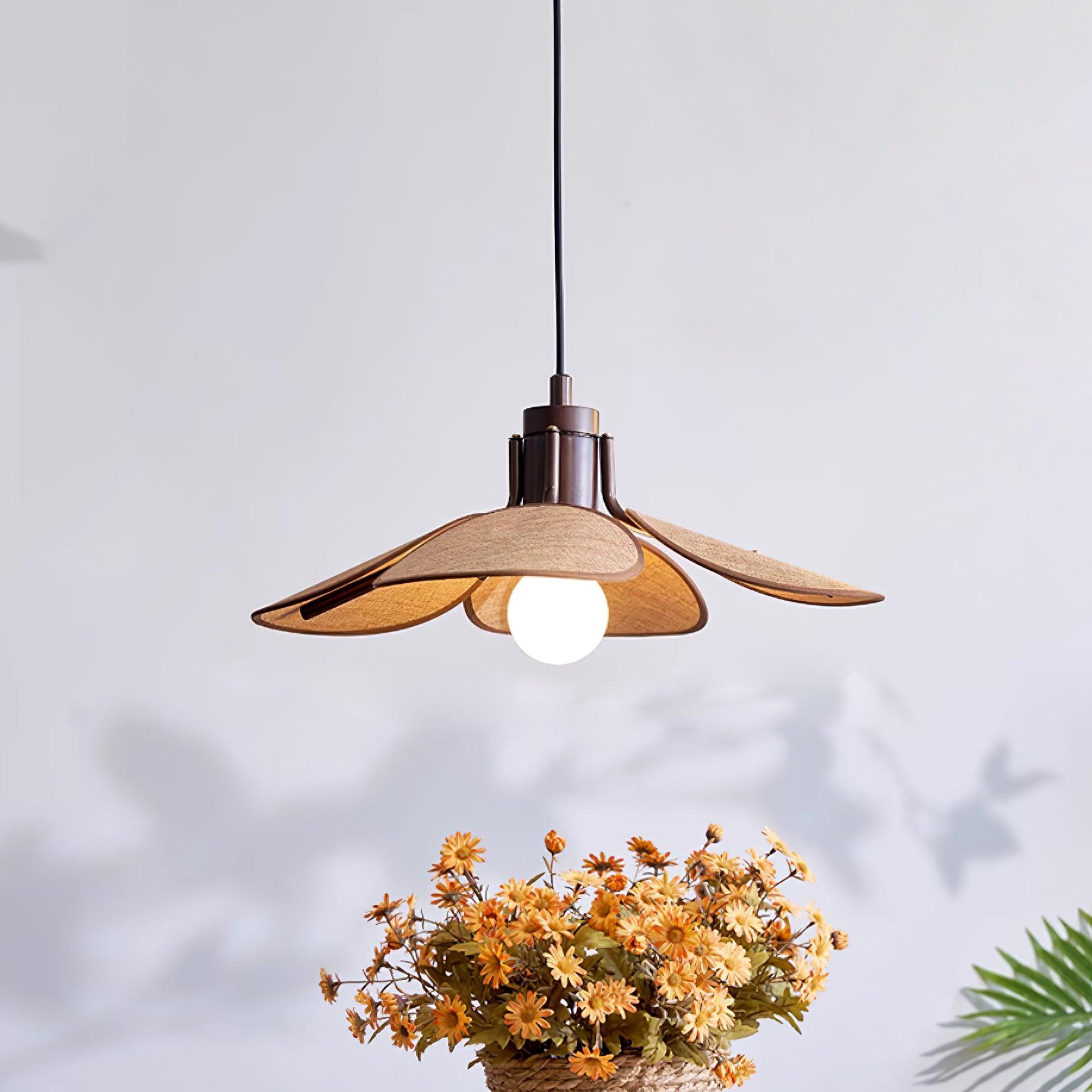 Callie Pendant Lamp Rattan Handwoven Organic - Letslighting