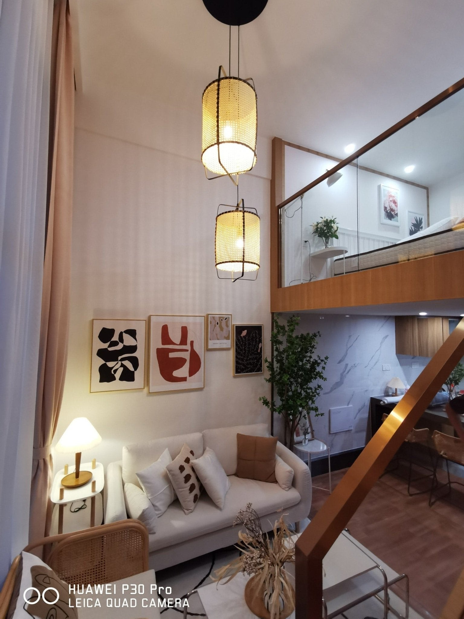 Solara Pendant Lamp Rattan Cane Frame Industrial - Letslighting