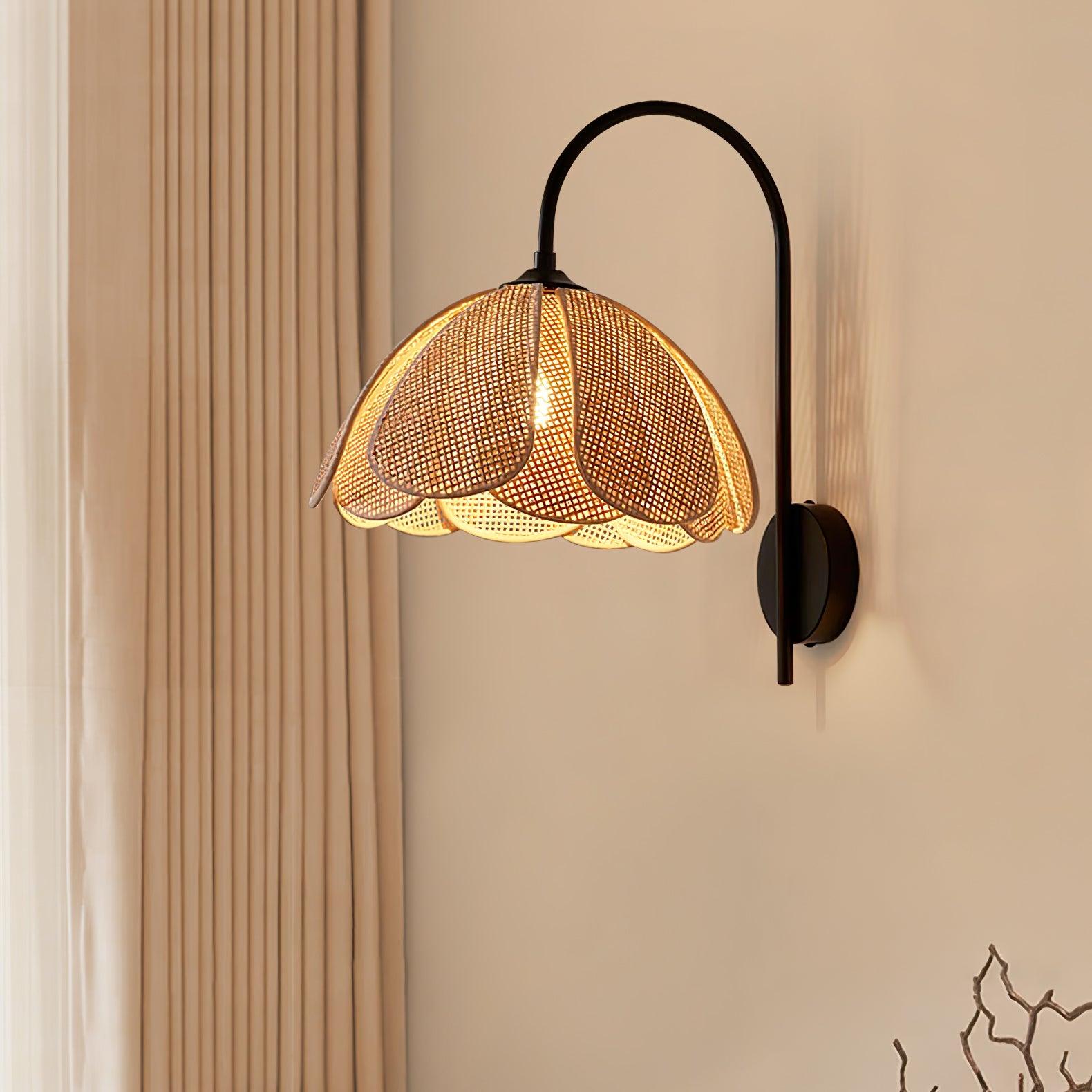 Edria Petal-Shaped Rattan Wall Lamp - Letslighting