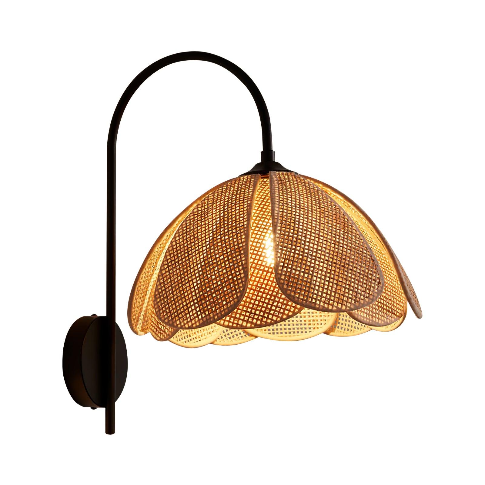 Edria Petal-Shaped Rattan Wall Lamp - Letslighting